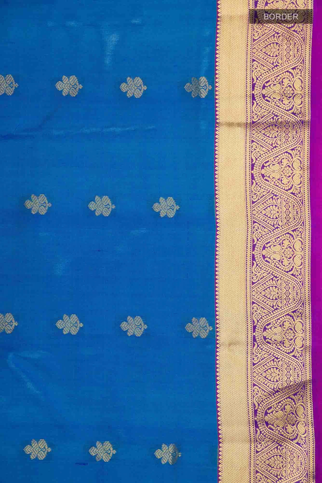 Blue Dual Tone Kanchipuram Silk Saree