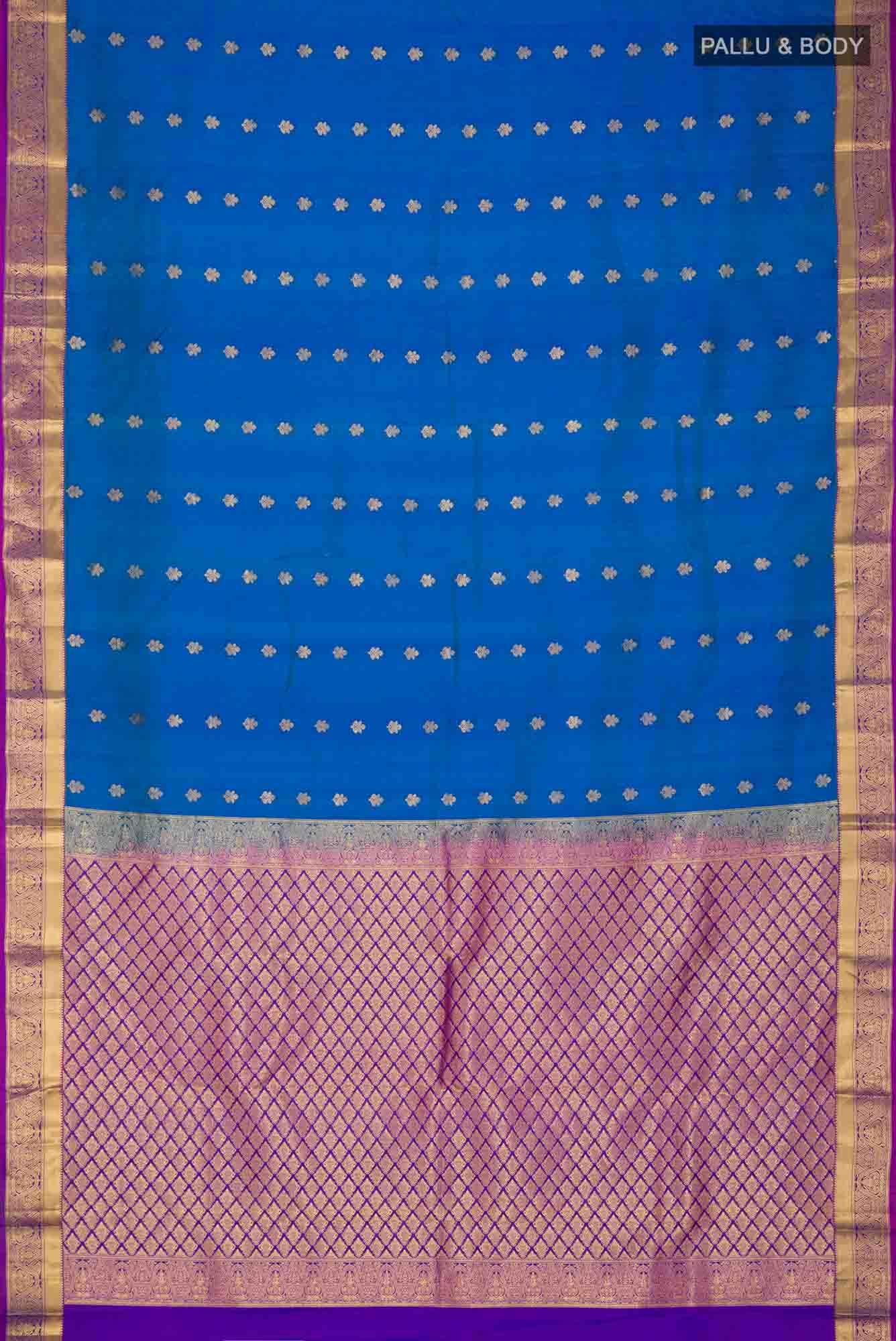 Blue Dual Tone Kanchipuram Silk Saree