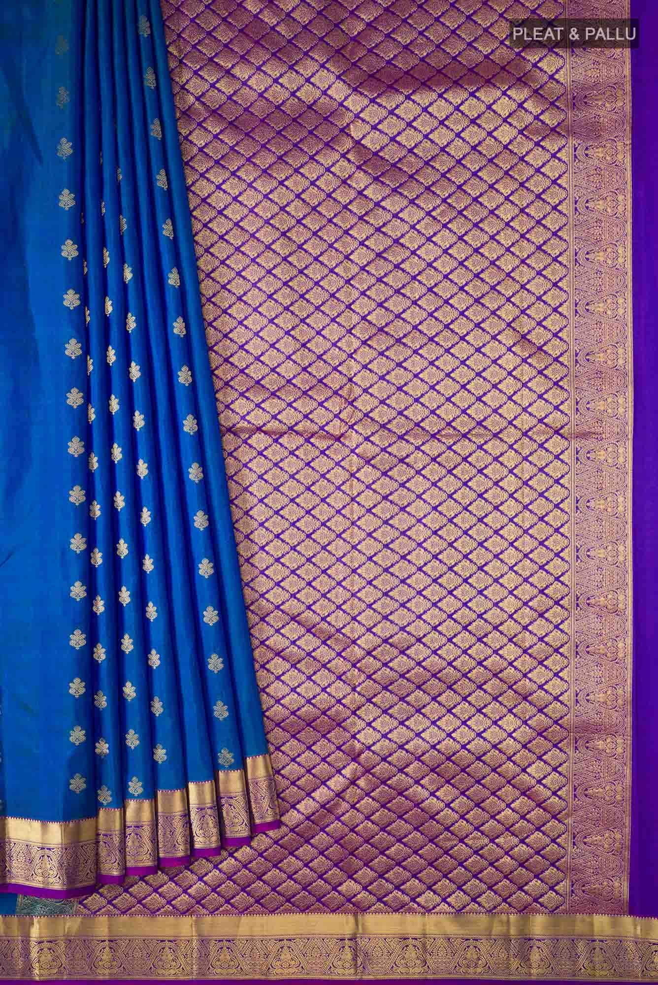 Blue Dual Tone Kanchipuram Silk Saree