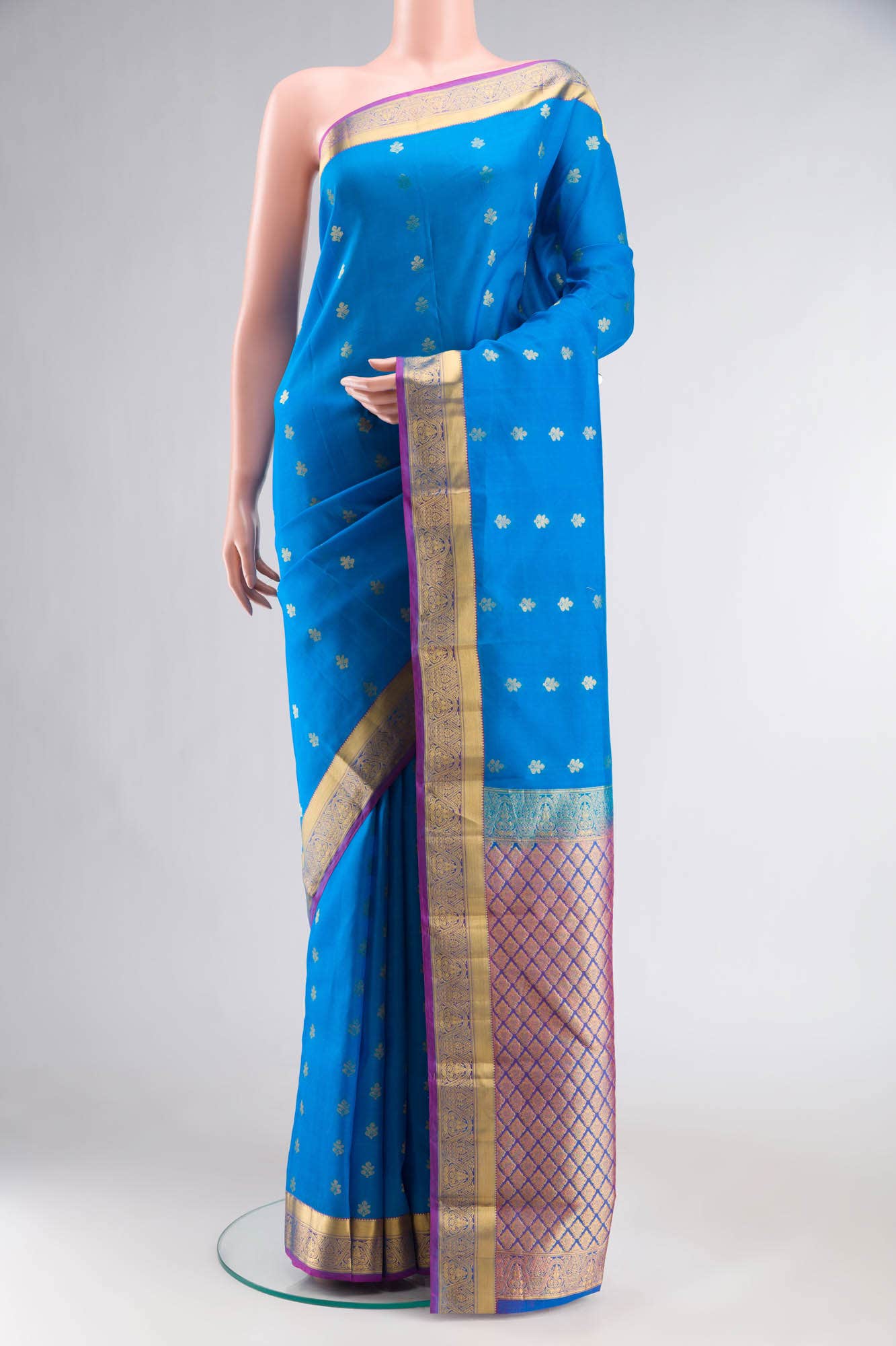 Blue Kanchipuram Silk Saree