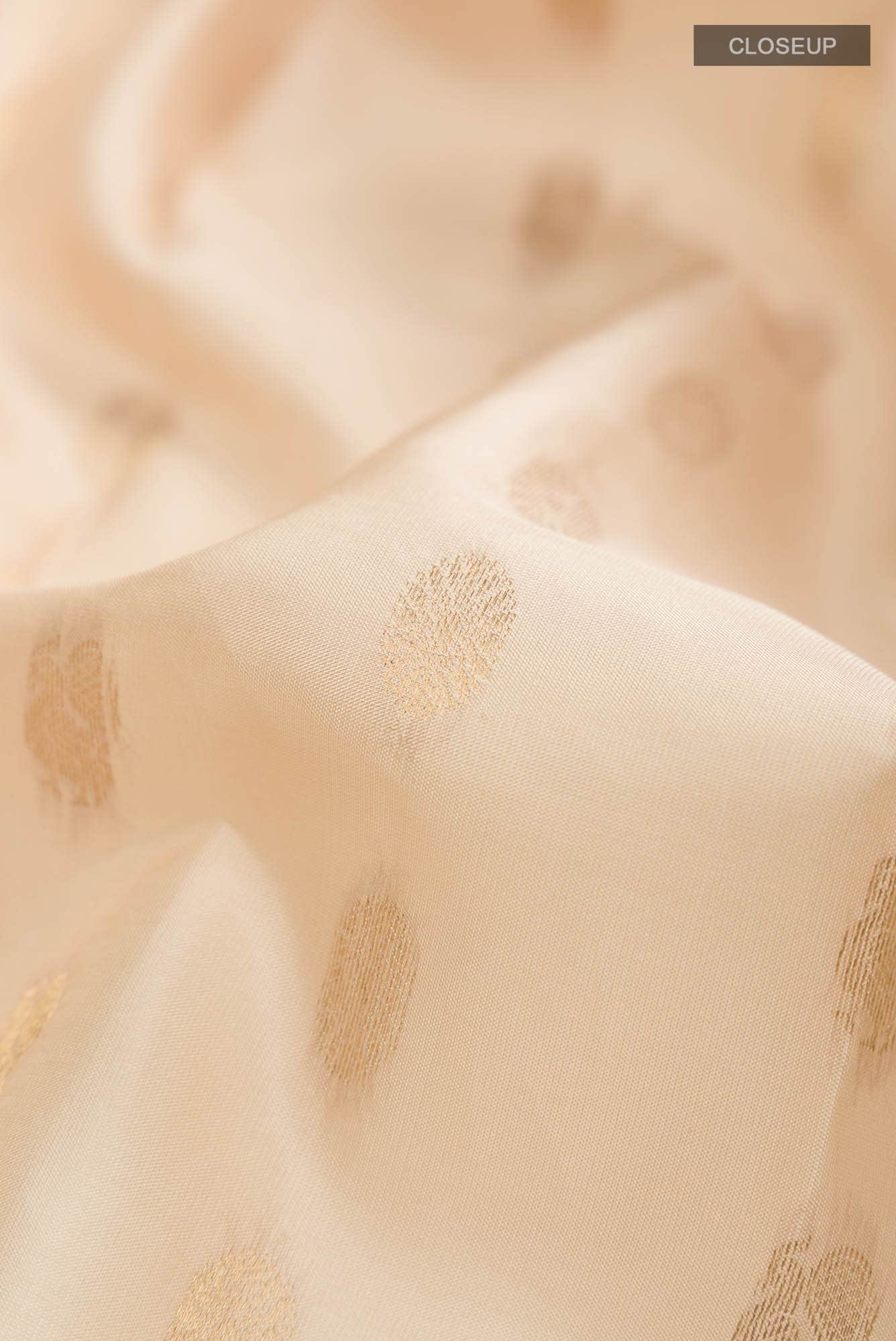 Cream Kanchipuram Silk Saree