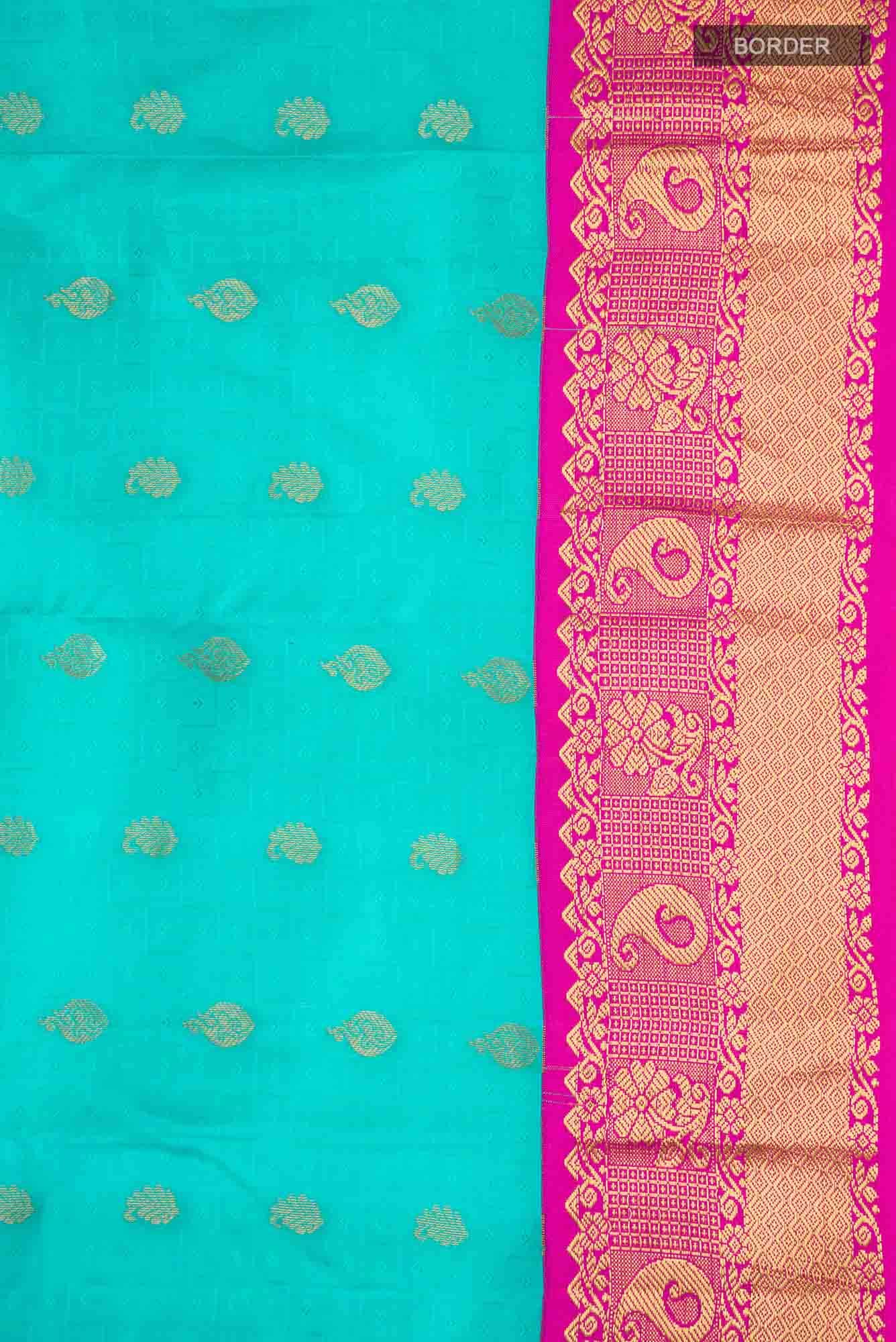 Blue Dual Tone Kanchipuram Silk Saree