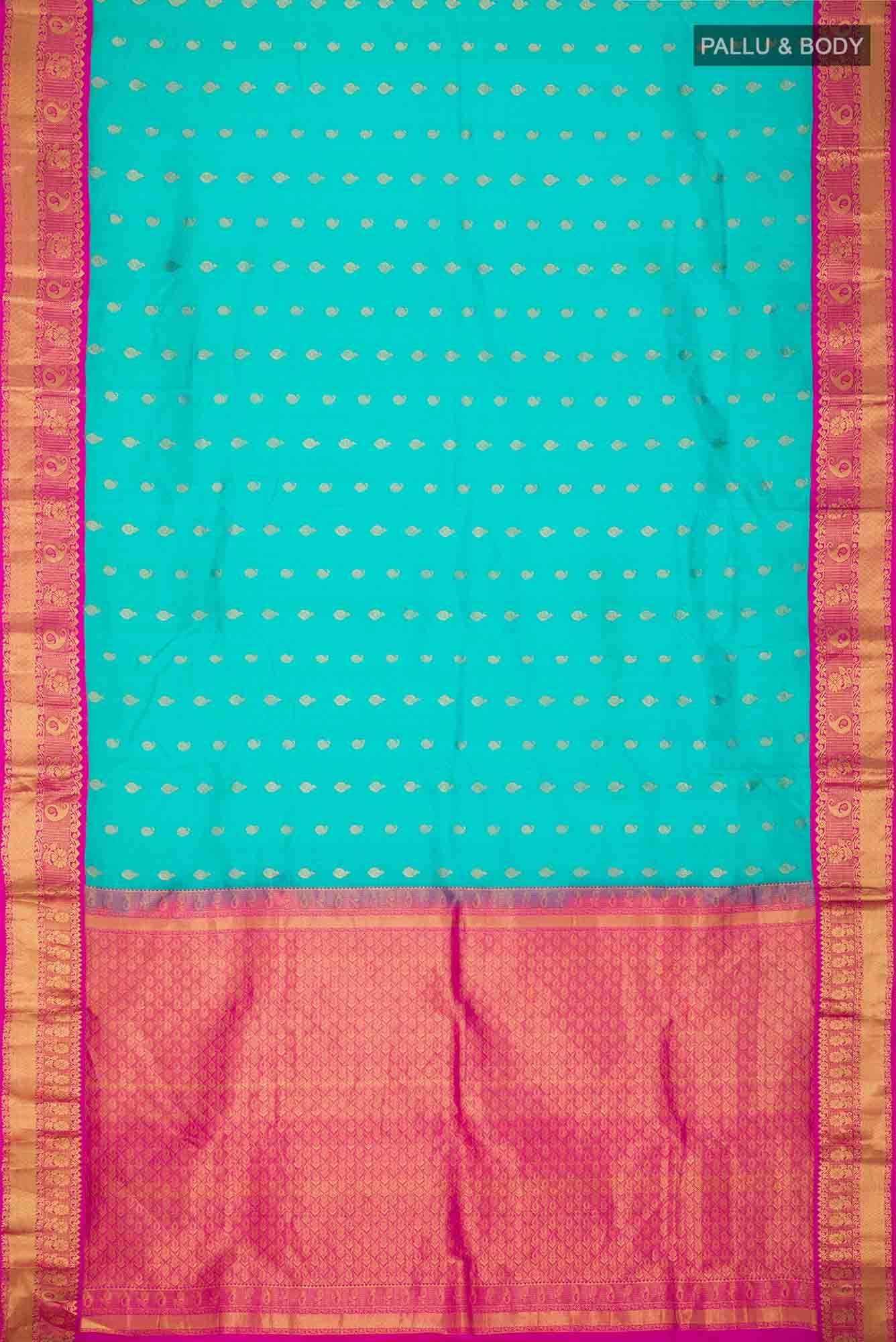 Blue Dual Tone Kanchipuram Silk Saree