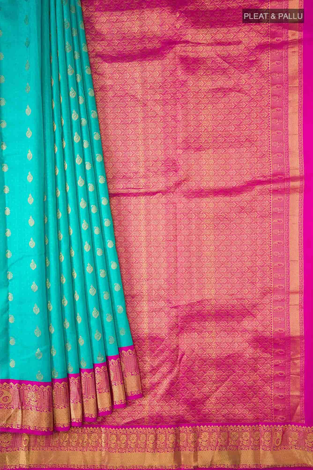 Blue Dual Tone Kanchipuram Silk Saree