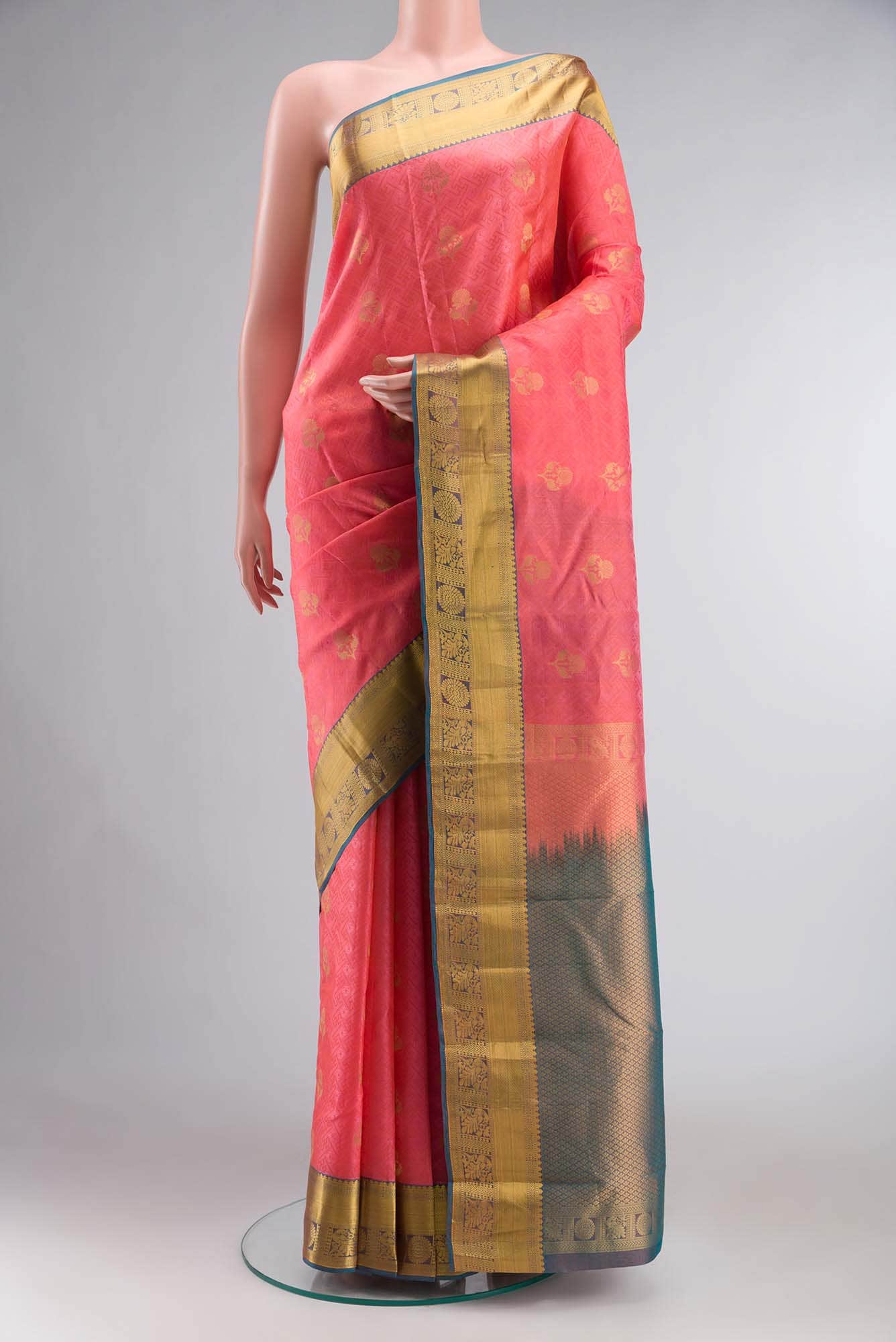 Pink Kanchipuram Silk Saree