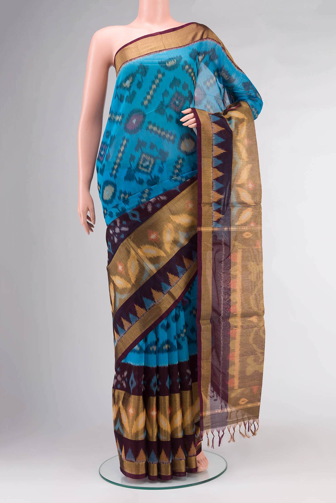 Blue Silk Cotton Saree