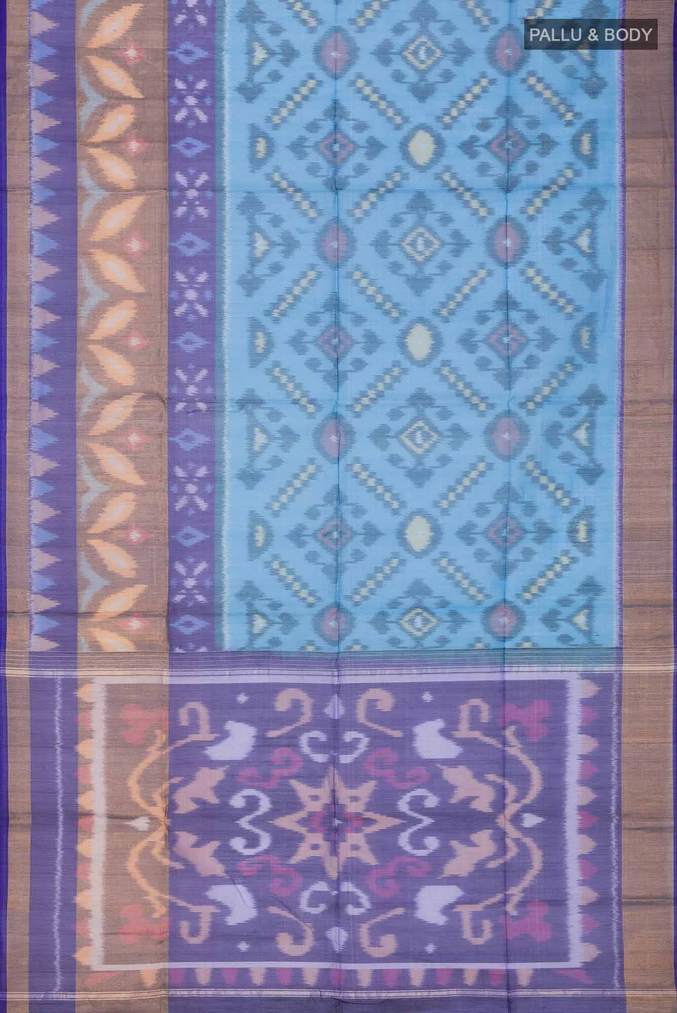 Blue Dual Tone Silk Cotton Saree