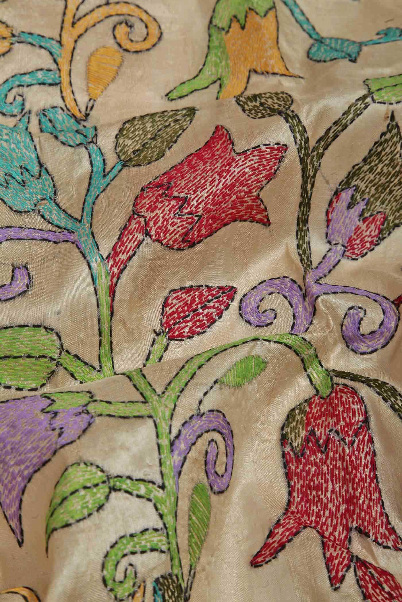 Cream Tussar Silk Saree