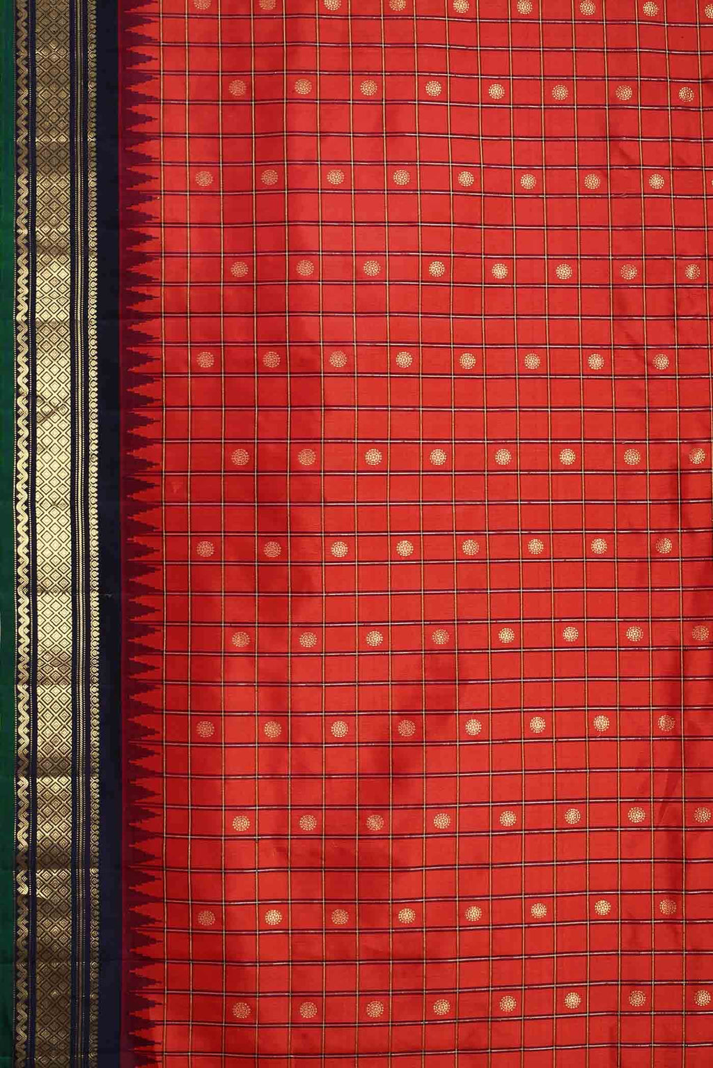 Red Gadwal Silk Saree
