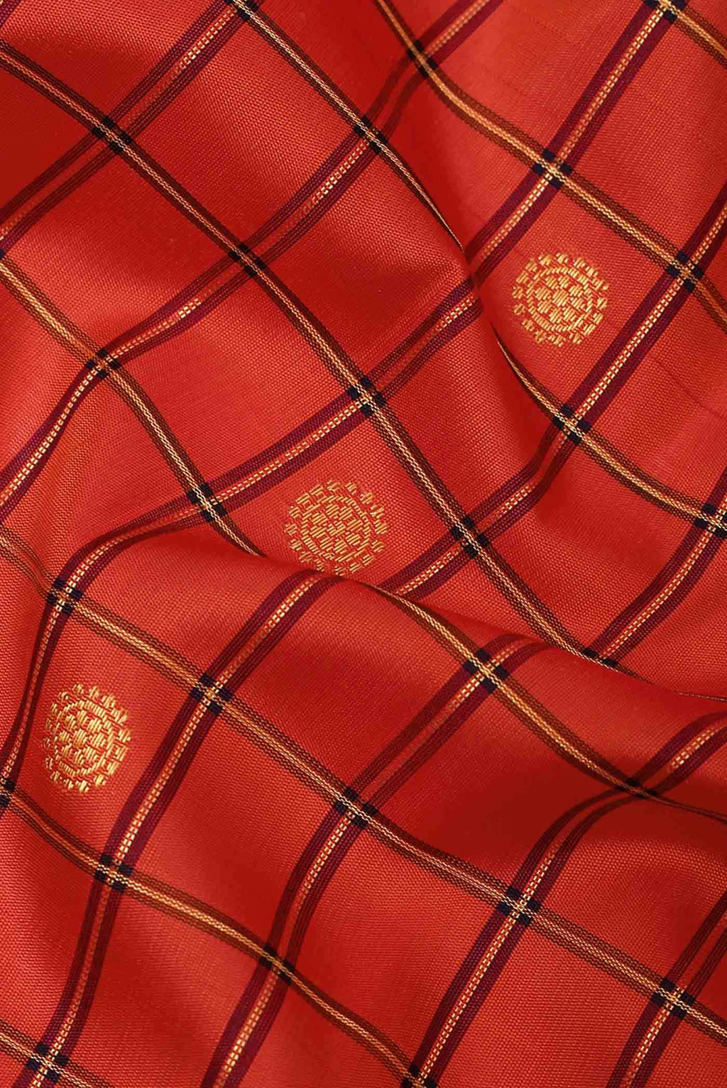 Red Gadwal Silk Saree