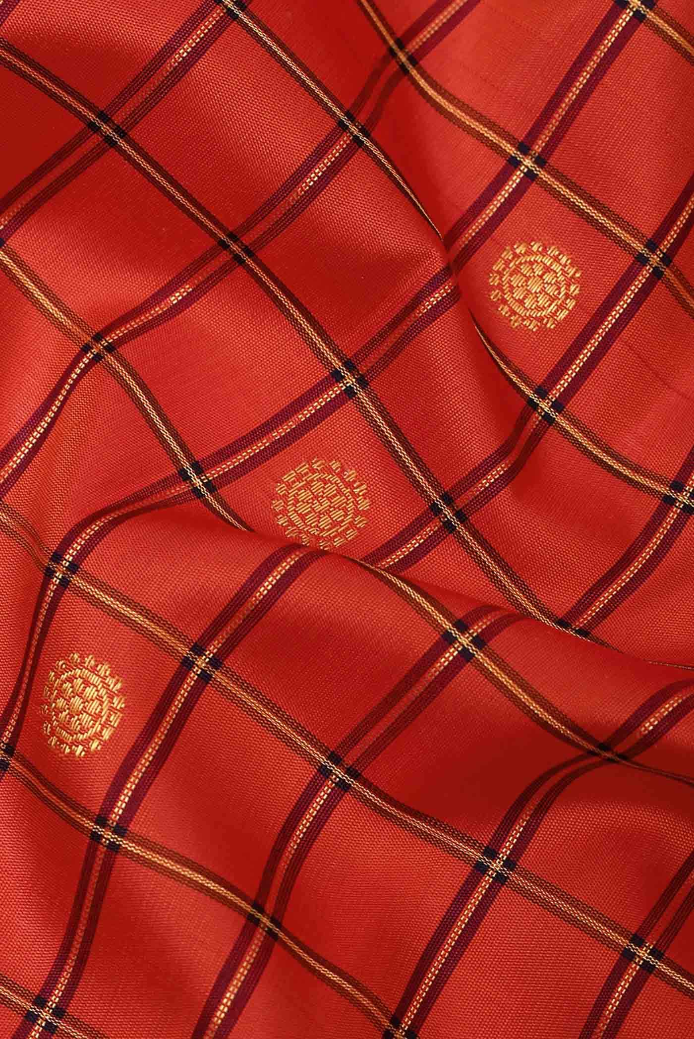 Red Gadwal Silk Saree