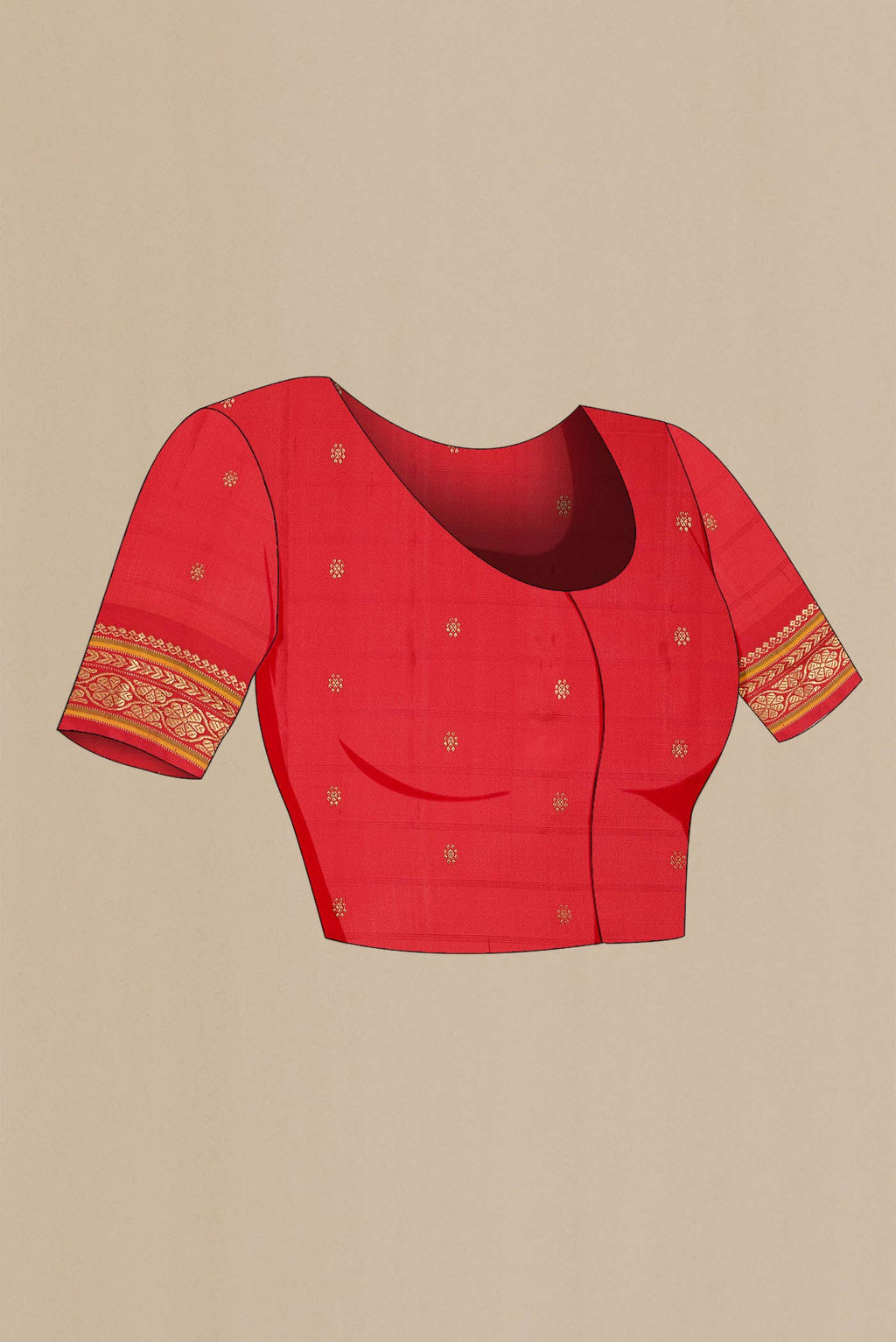 Beige Gadwal Silk Saree