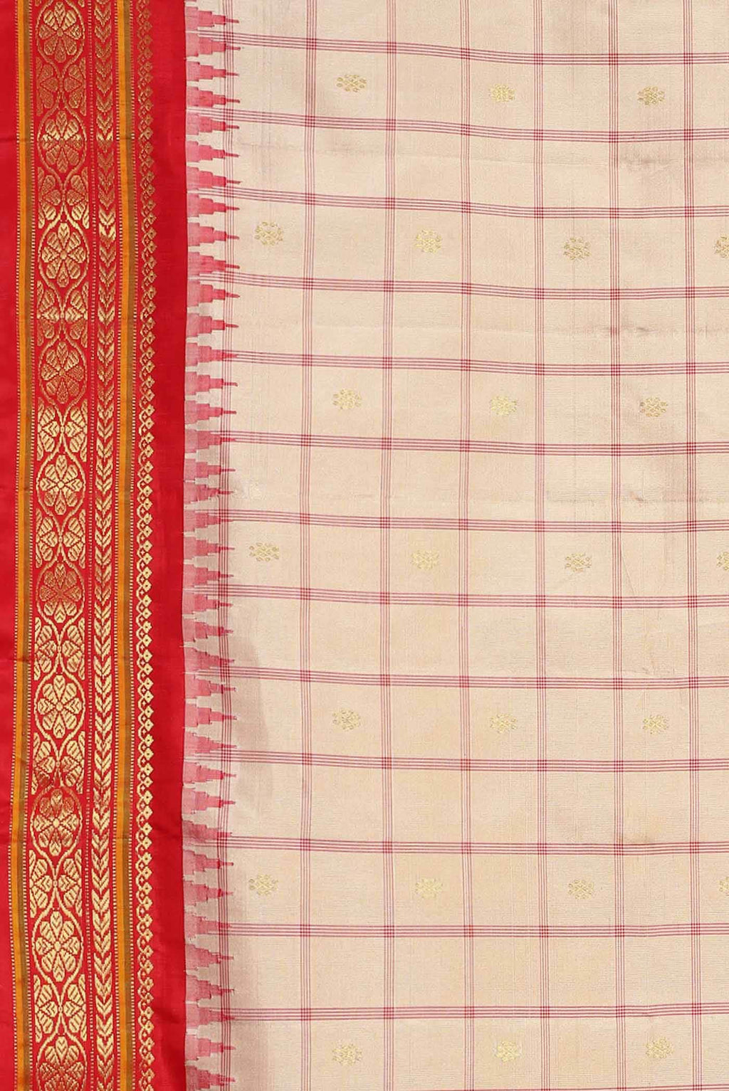 Beige Gadwal Silk Saree
