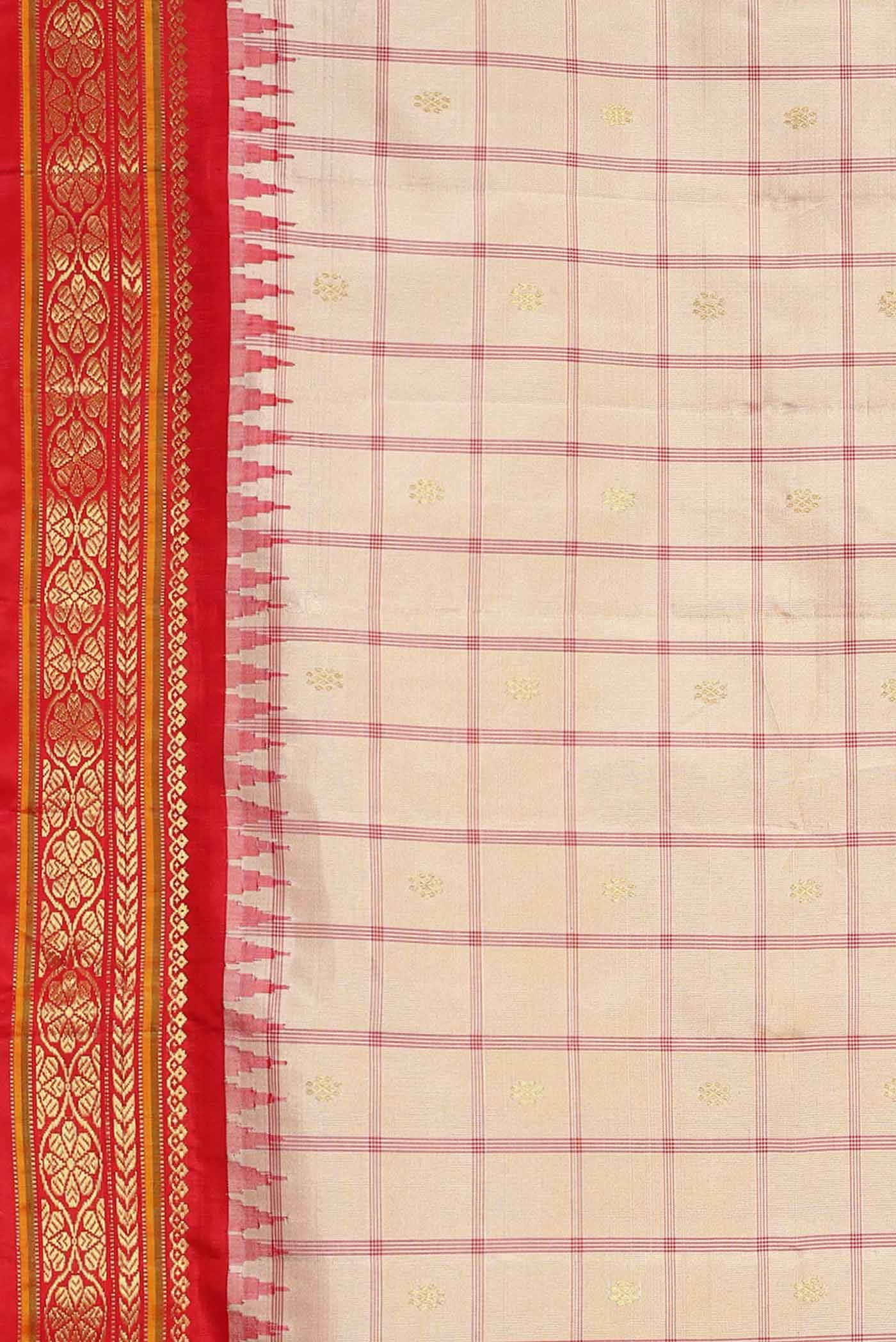 Beige Gadwal Silk Saree