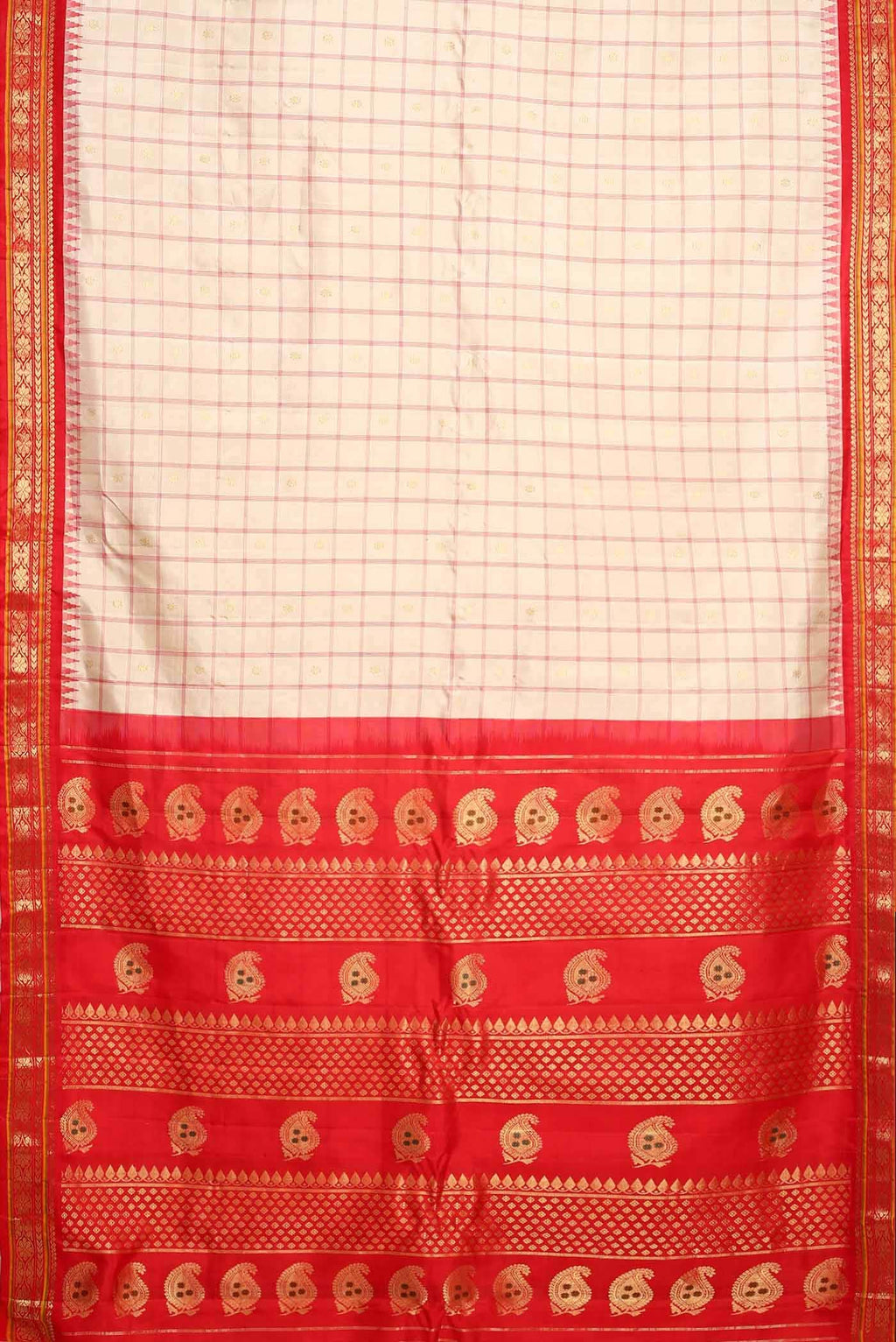 Beige Gadwal Silk Saree