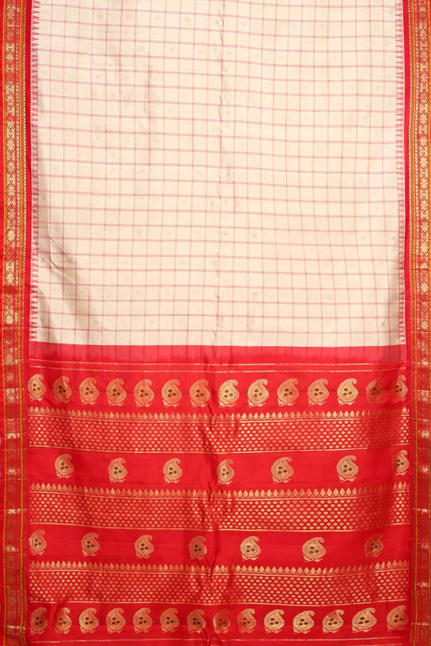 Beige Gadwal Silk Saree