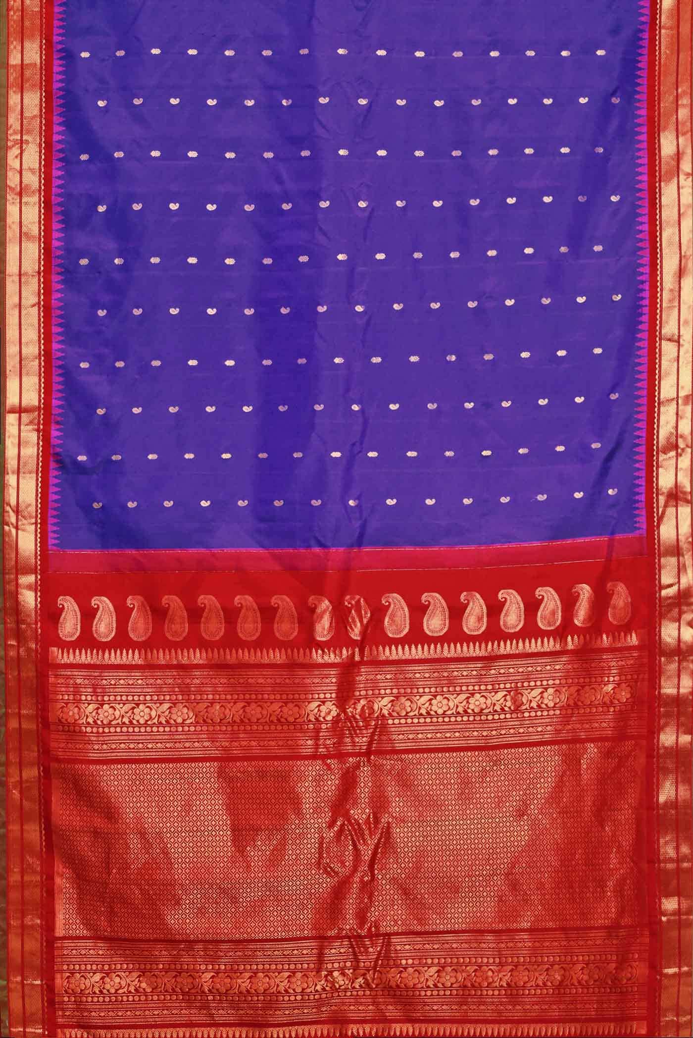 Blue Gadwal Silk Saree