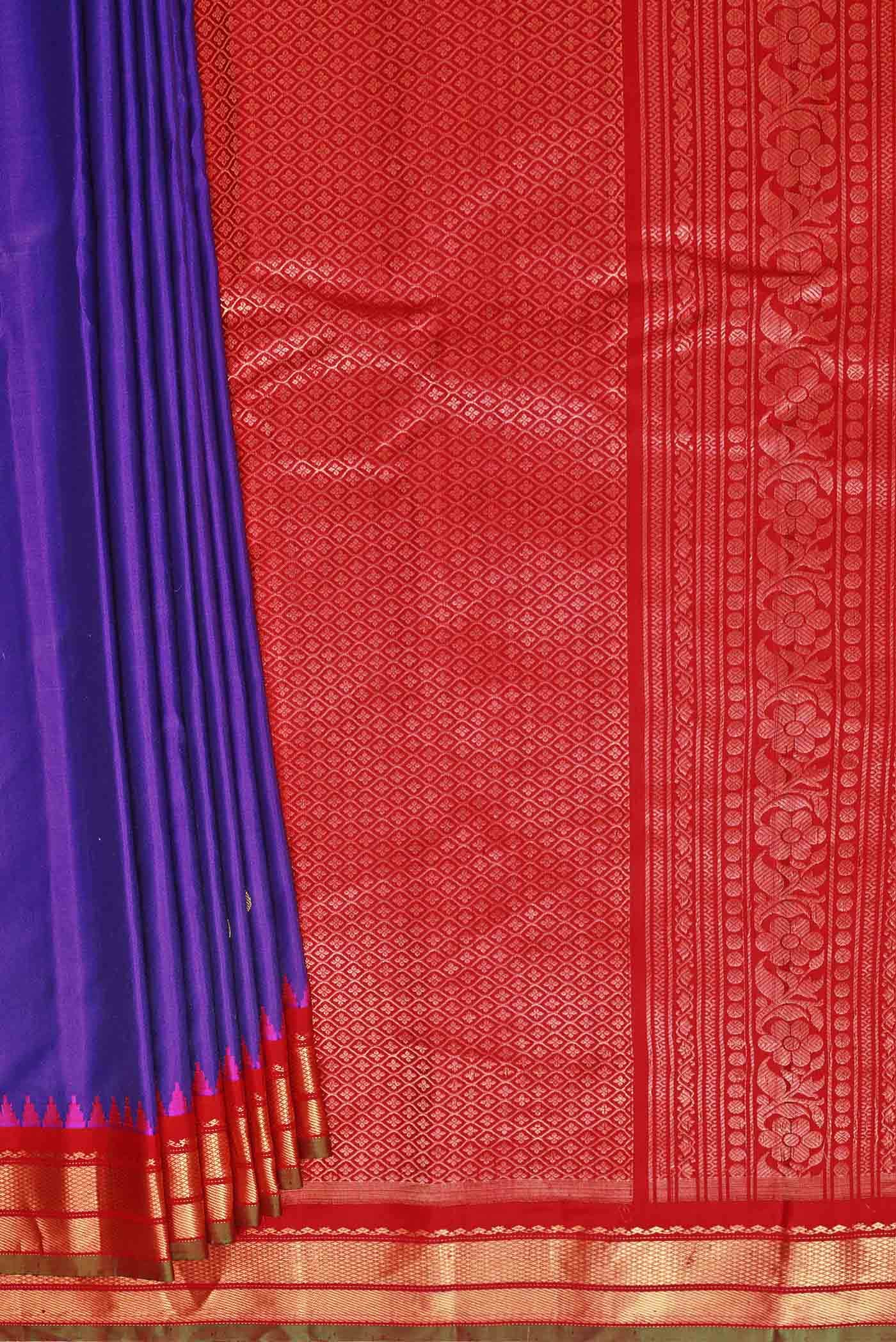 Blue Gadwal Silk Saree