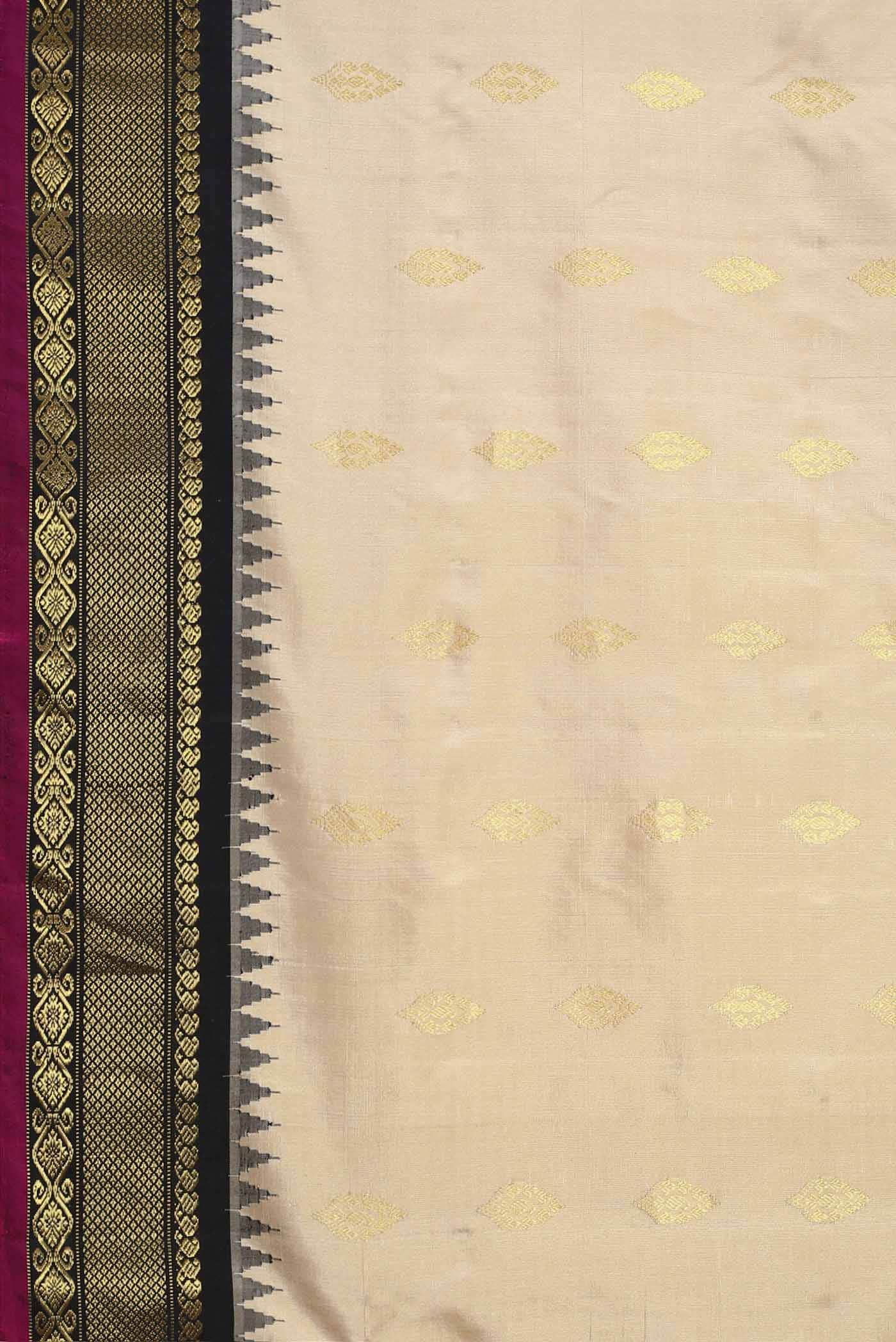 Beige Gadwal Silk Saree