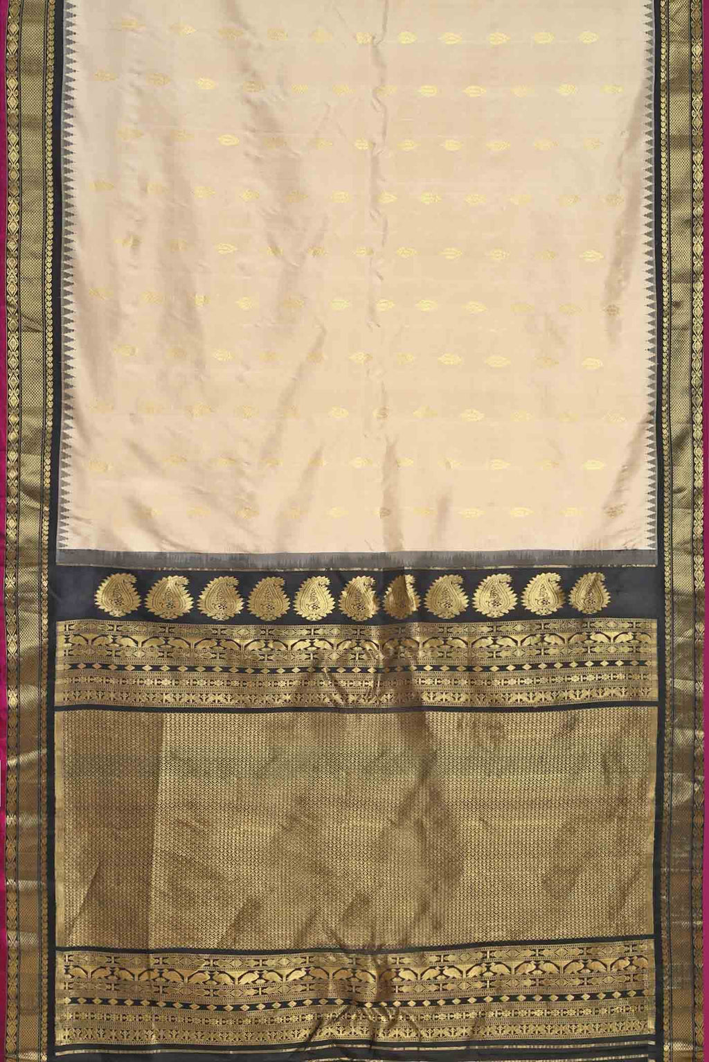 Beige Gadwal Silk Saree