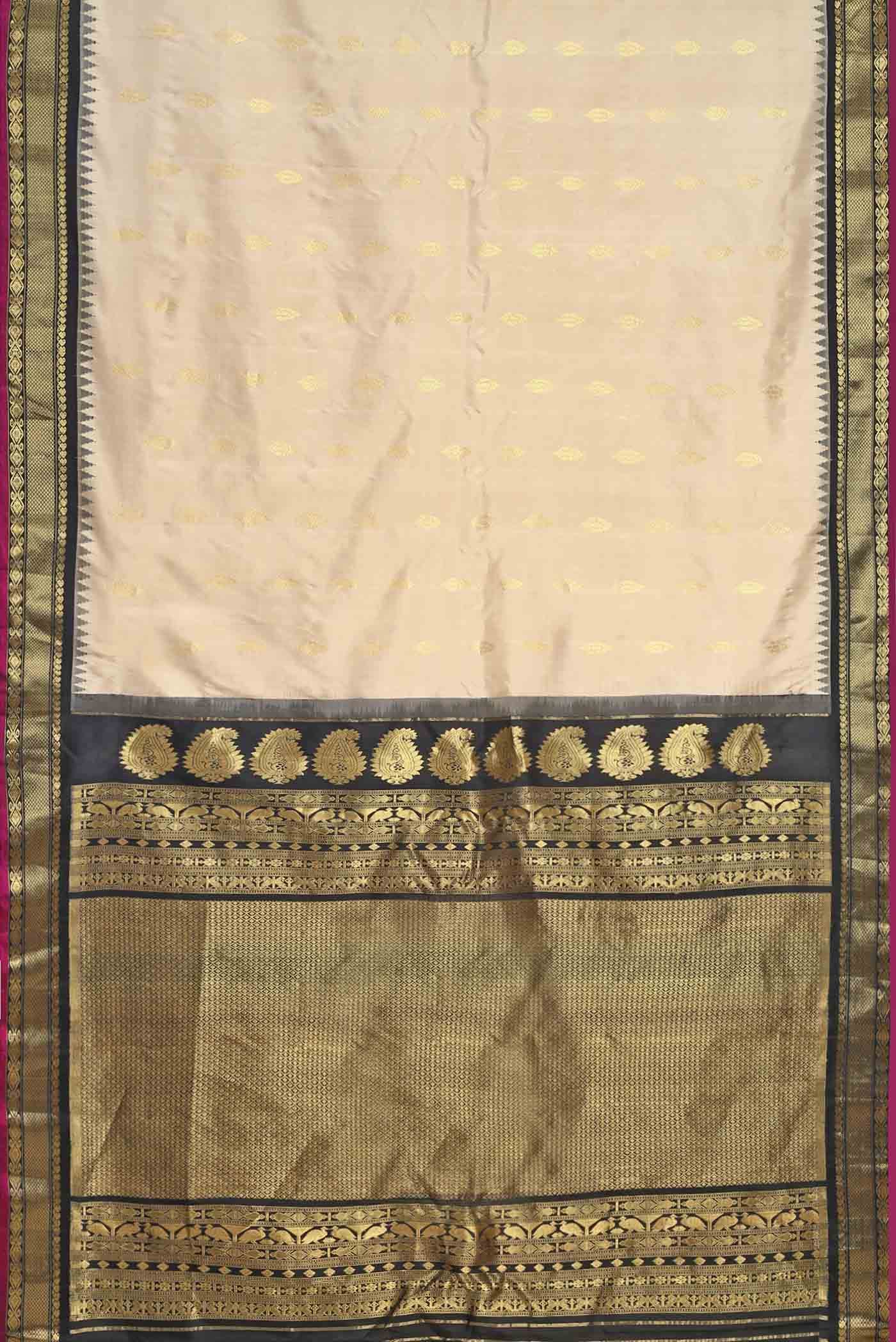Beige Gadwal Silk Saree