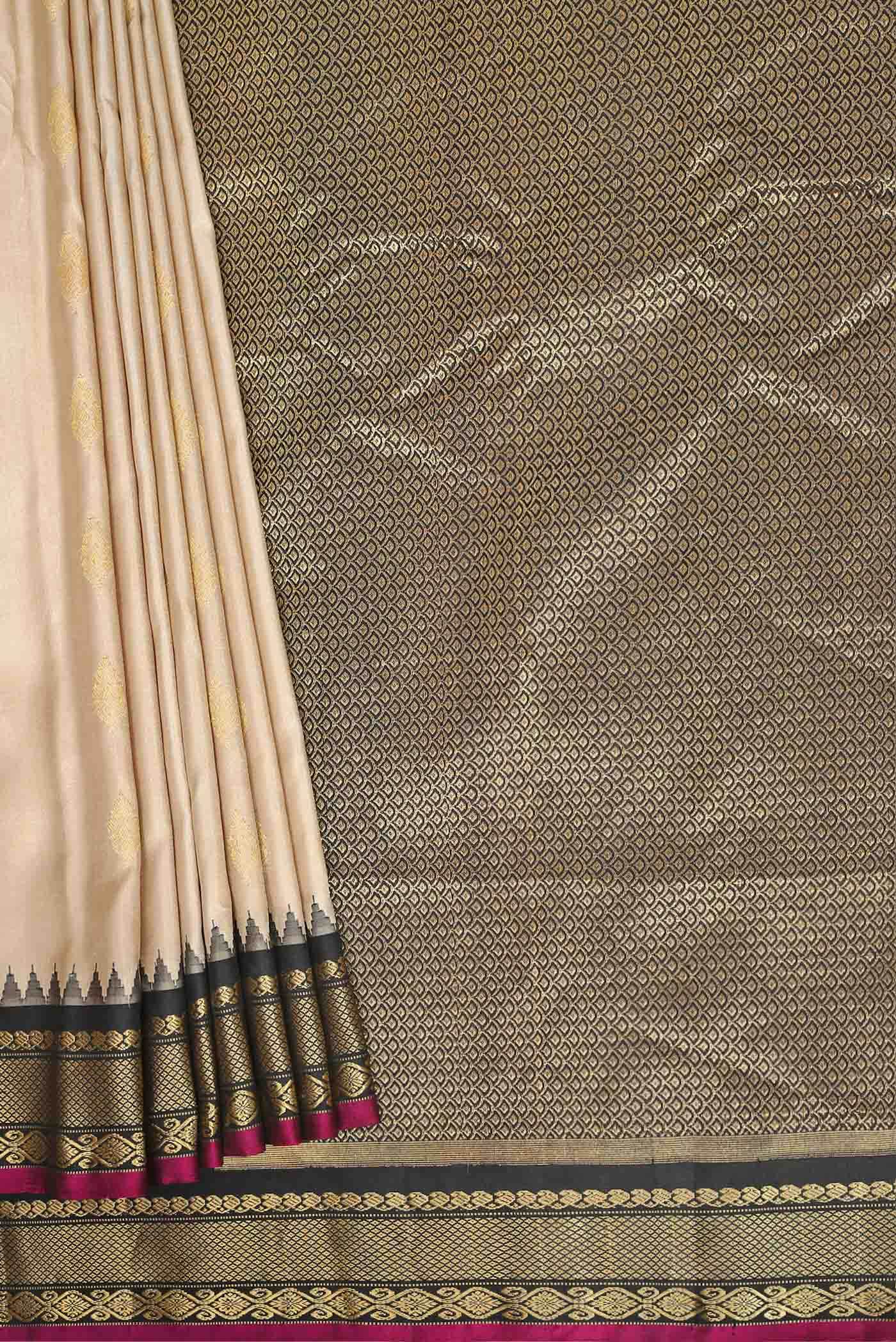 Beige Gadwal Silk Saree