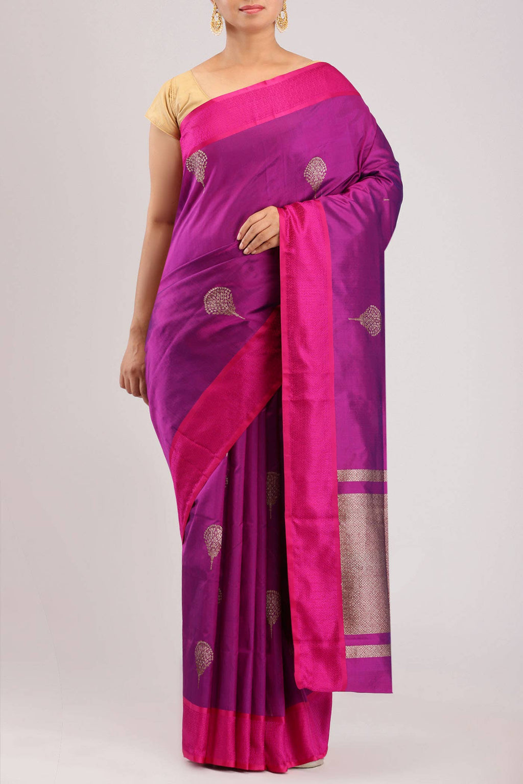 Purple Banarasi Silk Saree
