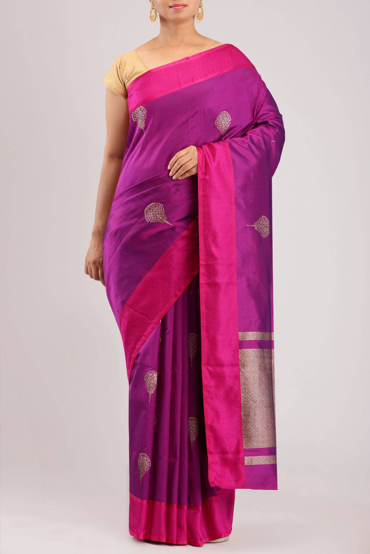 Purple Banarasi Silk Saree