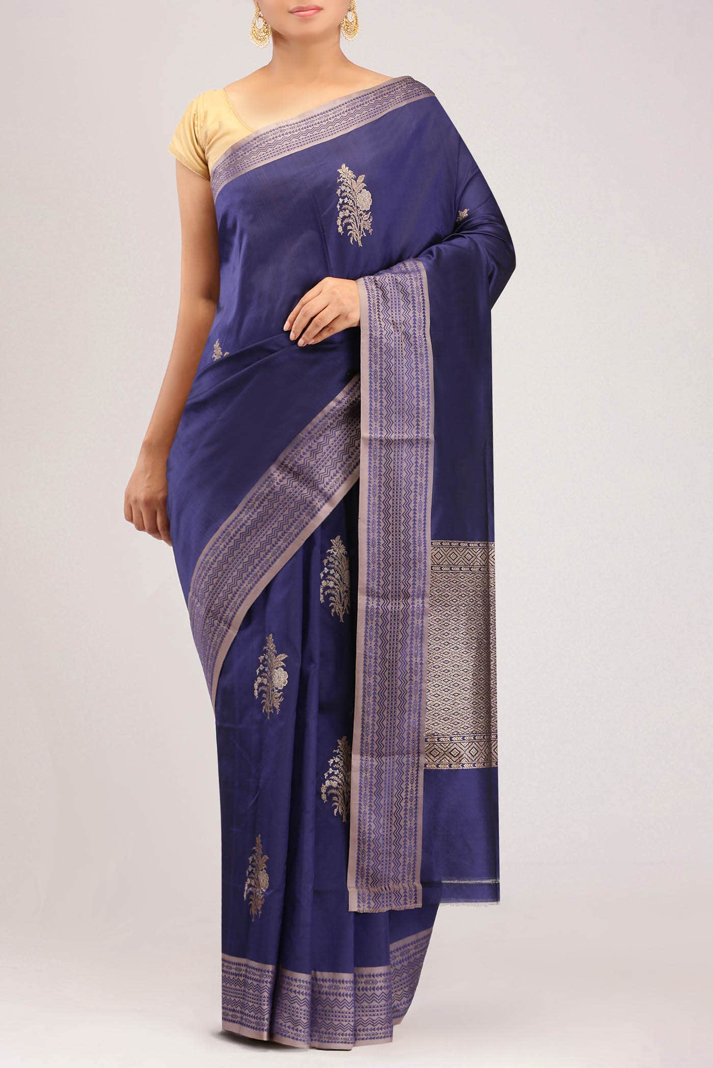 Blue Banarasi Silk Saree