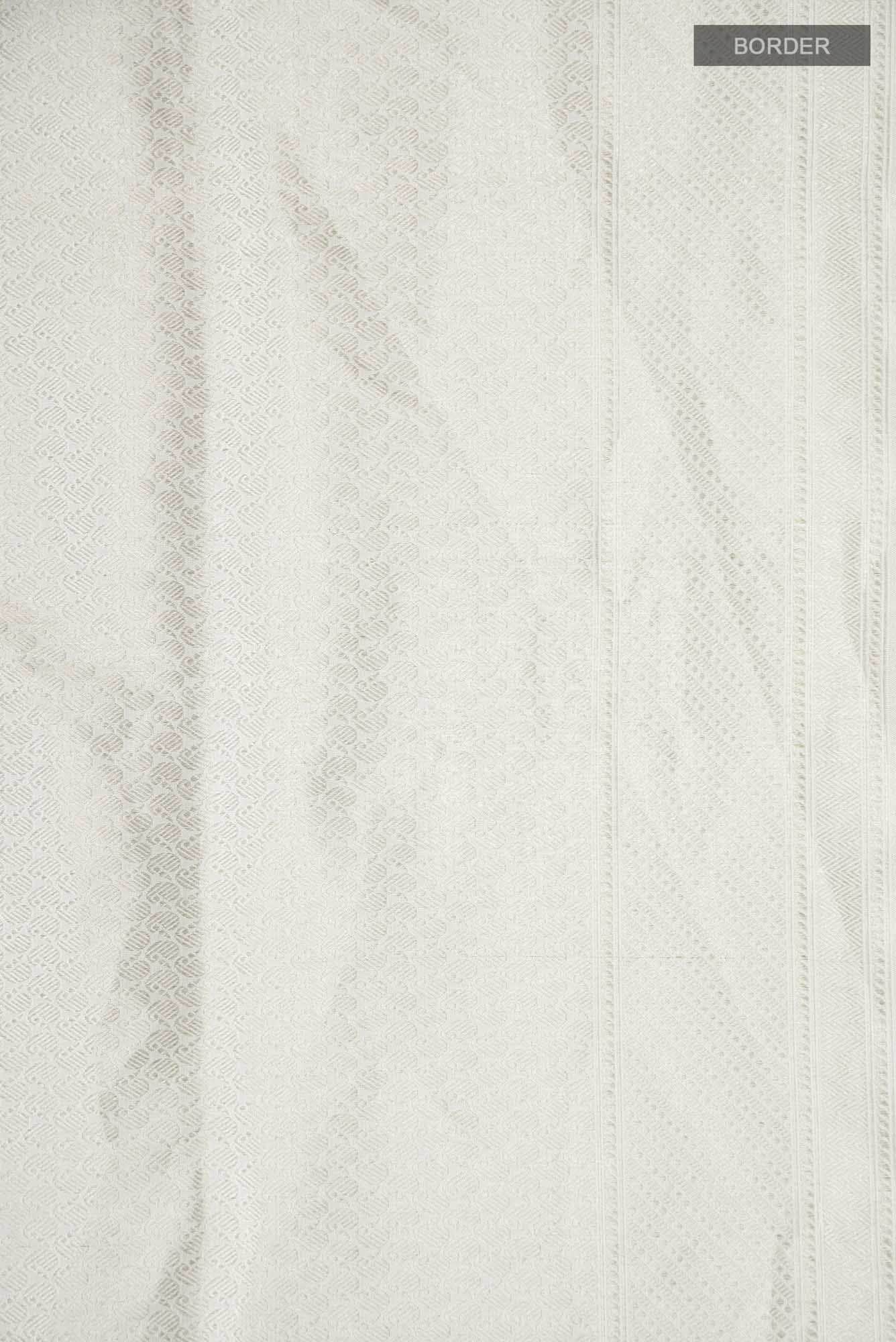 White Banarasi Silk Saree