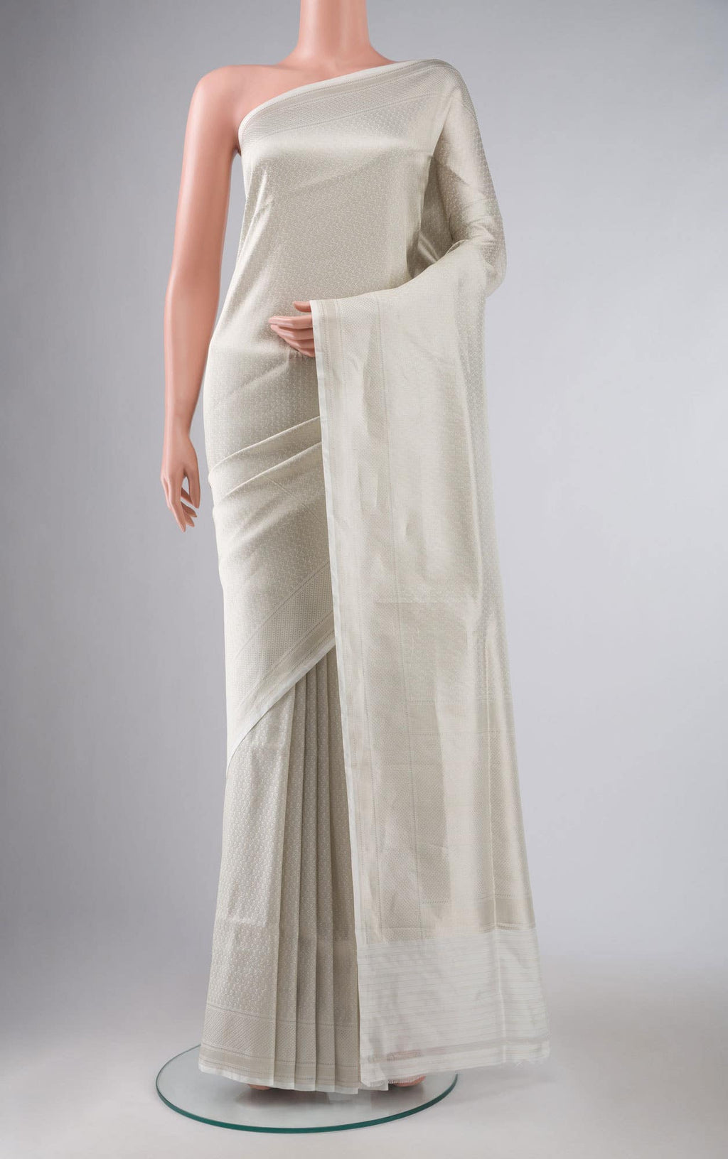 White Banarasi Silk Saree