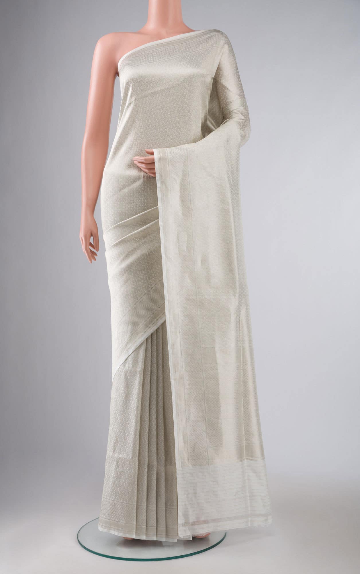 White Banarasi Silk Saree