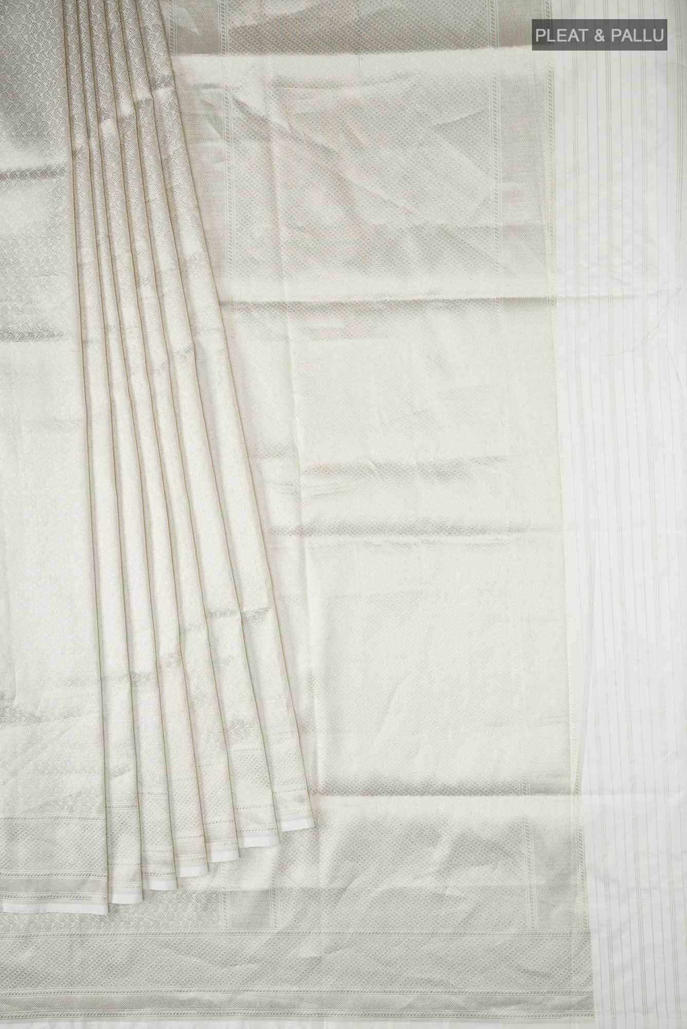White Banarasi Silk Saree