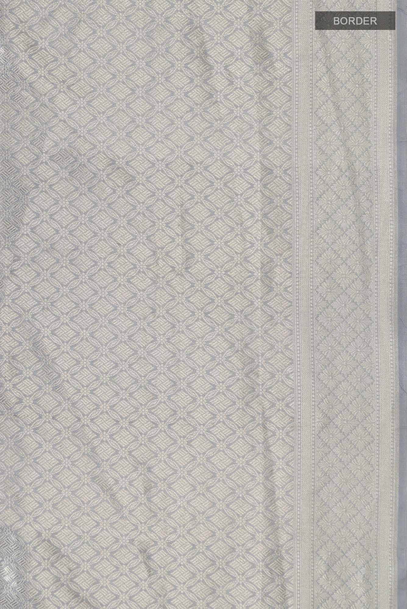 Grey Banarasi Silk Saree
