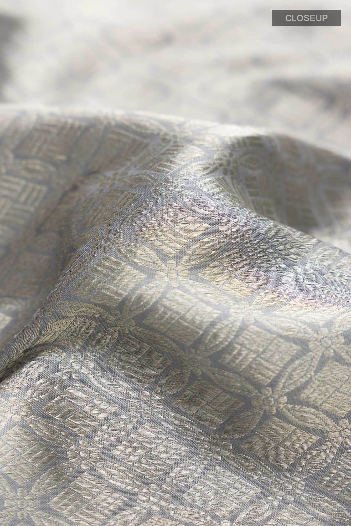 Grey Banarasi Silk Saree
