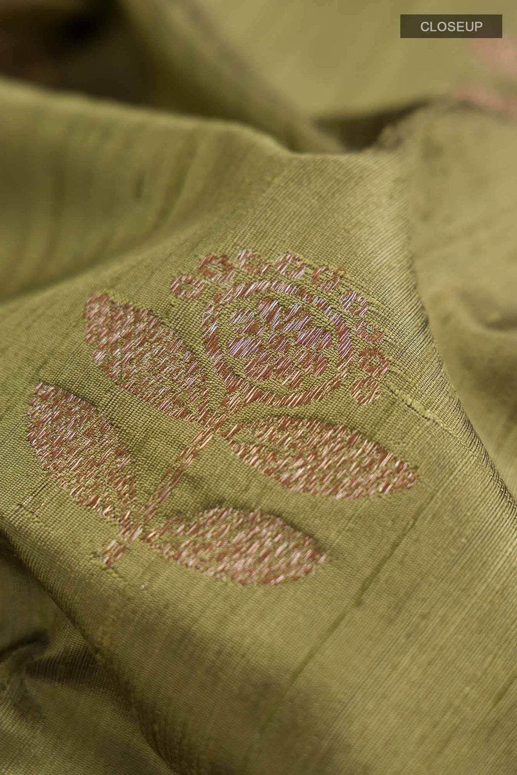 Mehandi Green Banarasi Tussar Silk Saree
