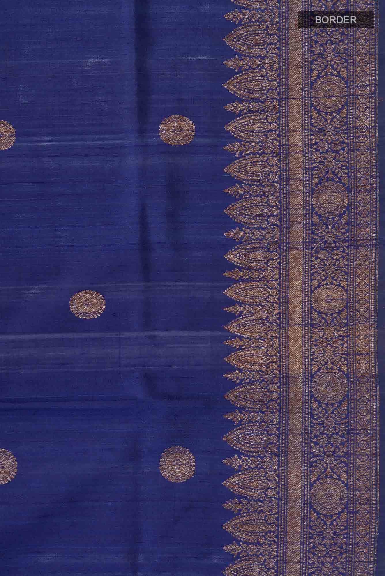 Blue Banarasi Tussar Silk Saree