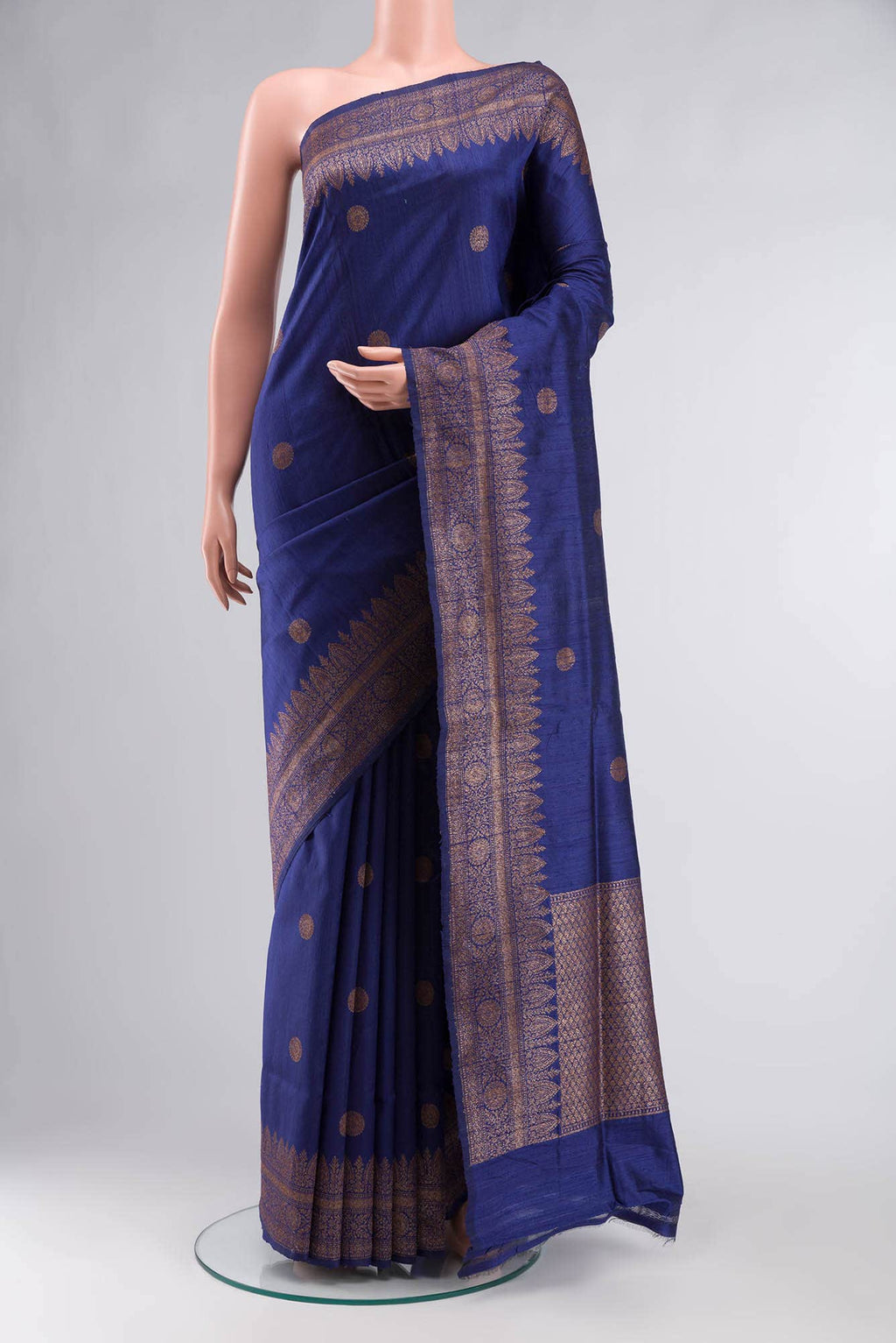 Blue Banarasi Tussar Silk Saree
