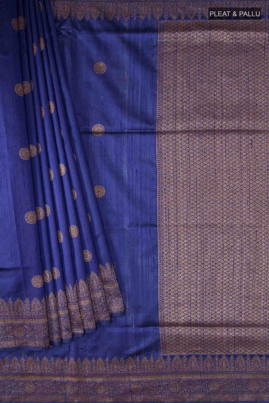 Blue Banarasi Tussar Silk Saree
