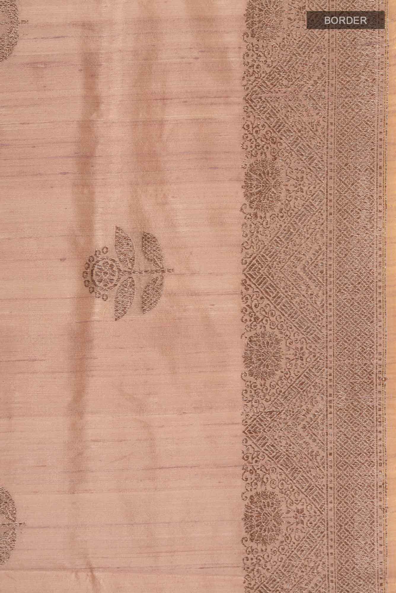 Brown Banarasi Tussar Silk Saree