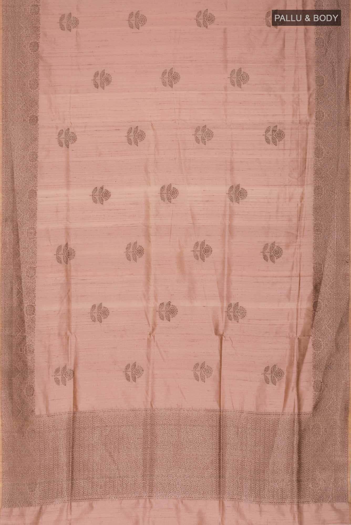 Brown Banarasi Tussar Silk Saree