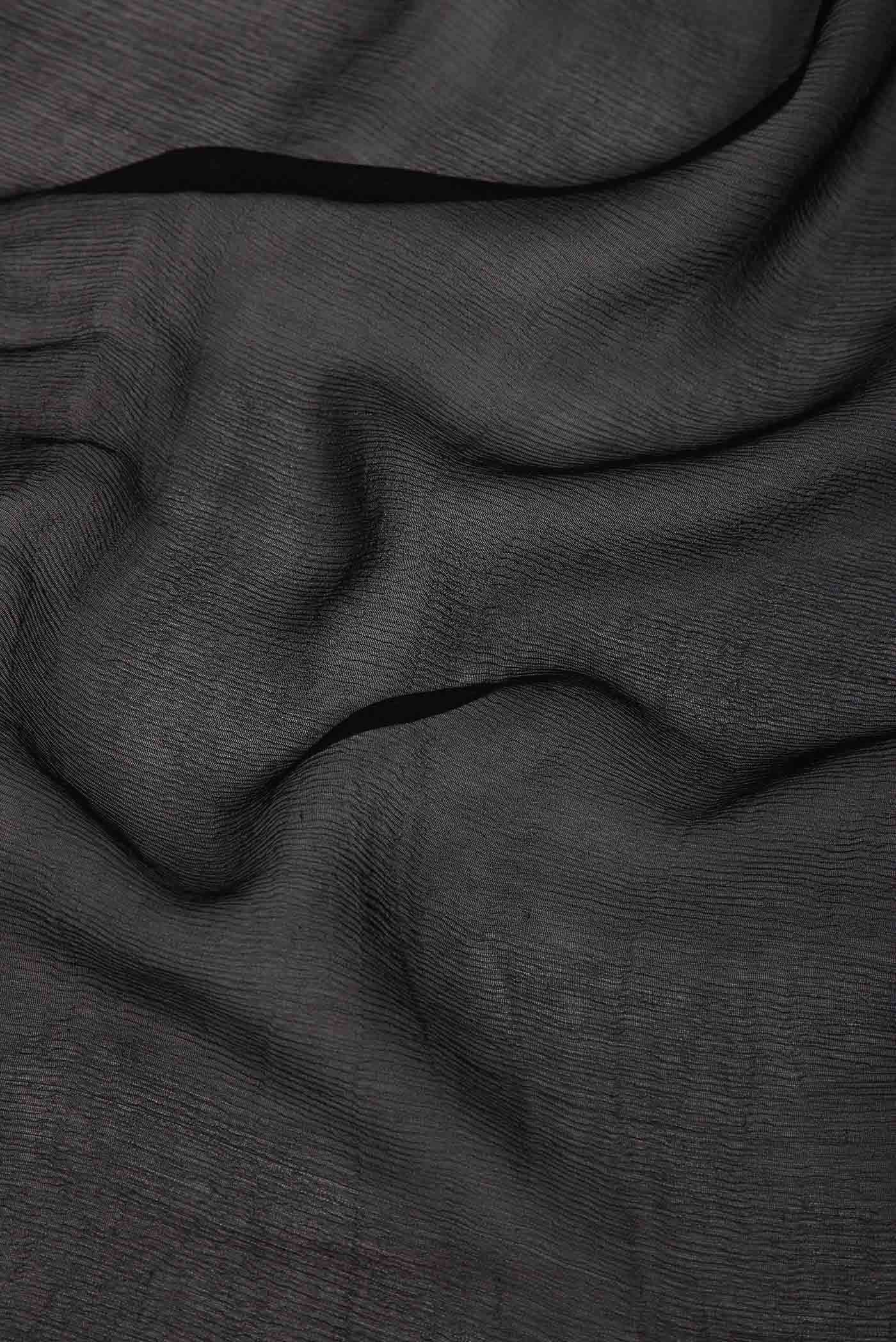 Black Mysore Chiffon Saree
