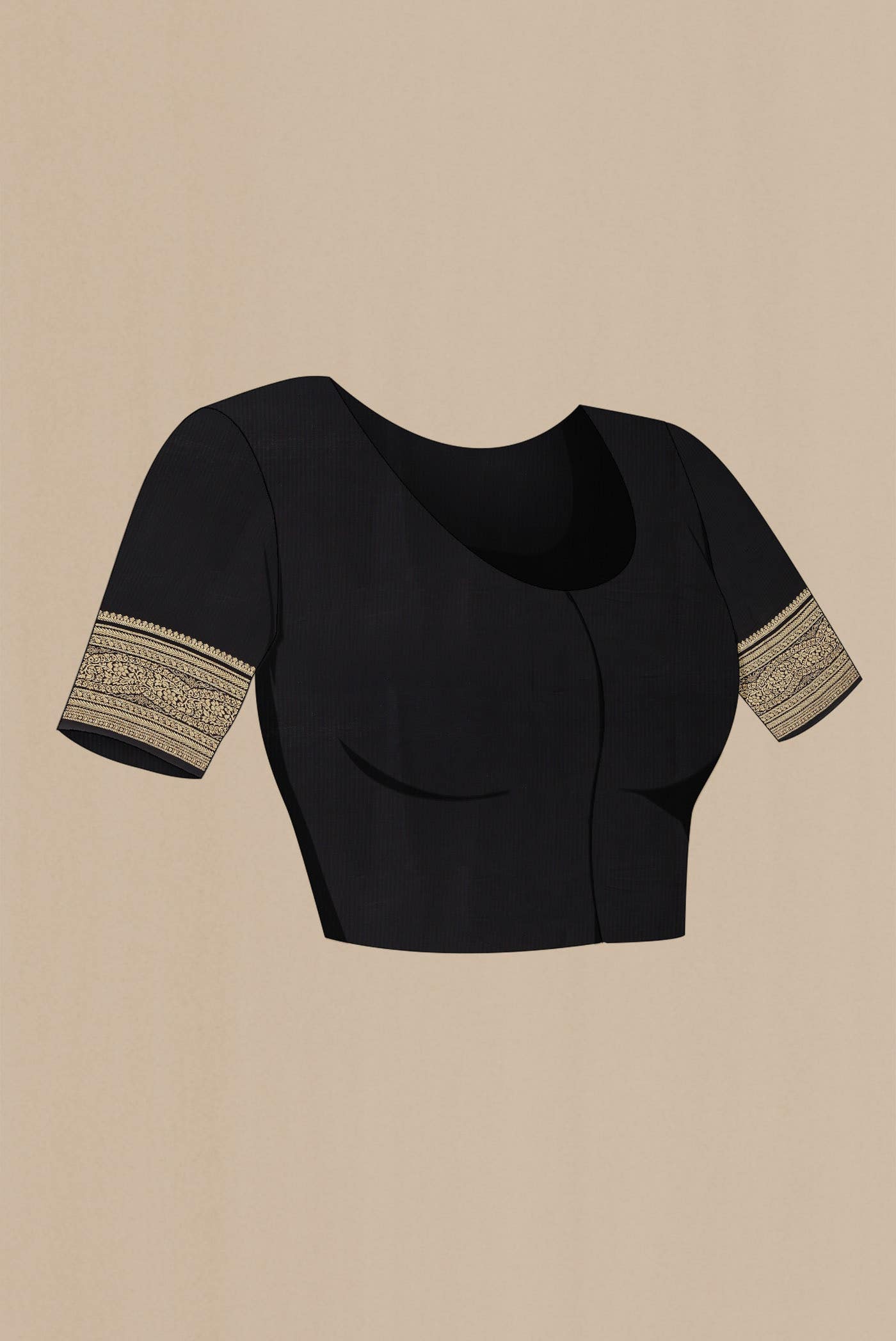 Black Mysore Crepe Saree