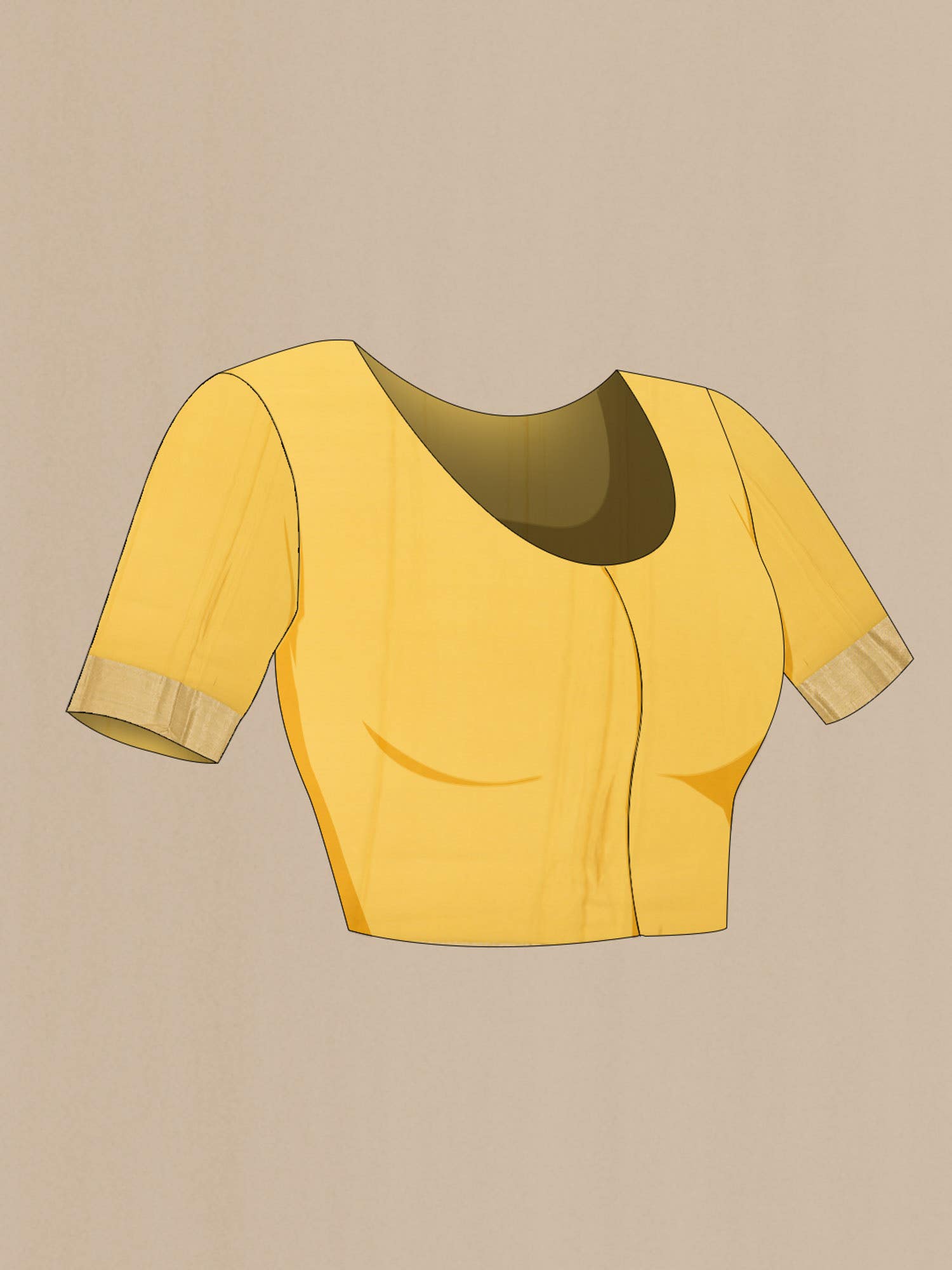 Yellow Mysore Crepe Saree