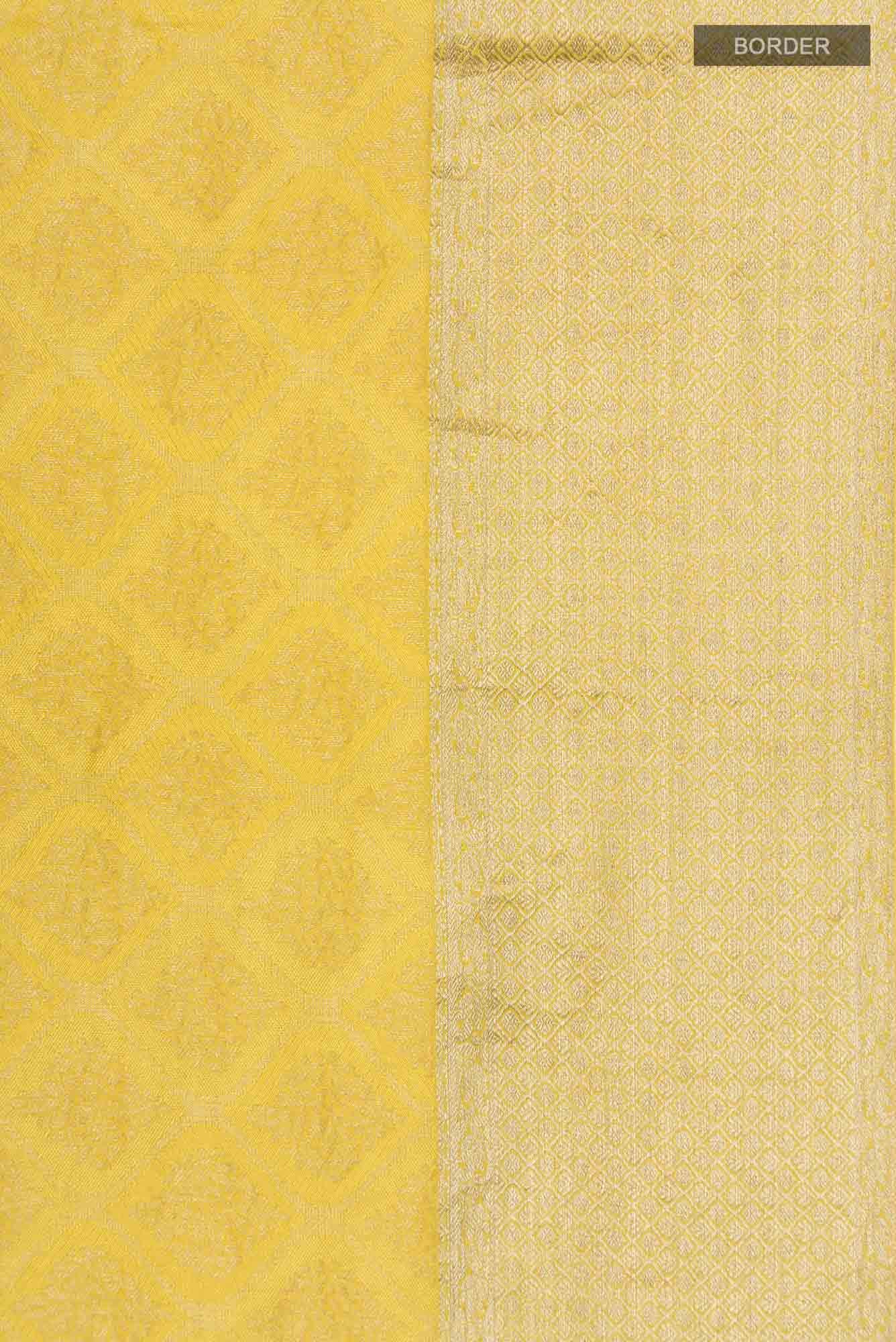 Yellow Mysore Crepe Saree