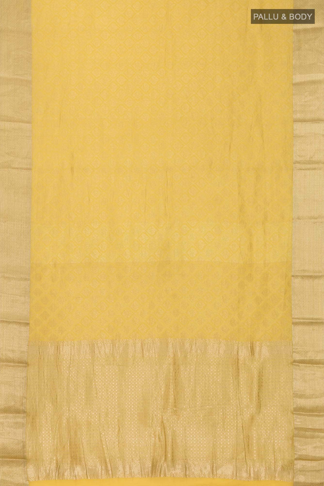 Yellow Mysore Crepe Saree