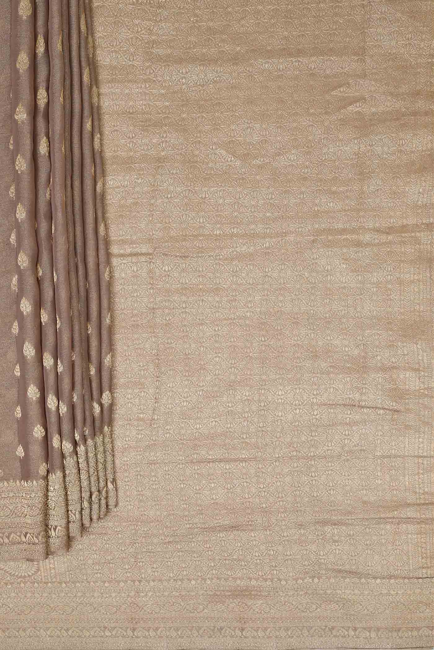 Beige Mysore Georgette Saree