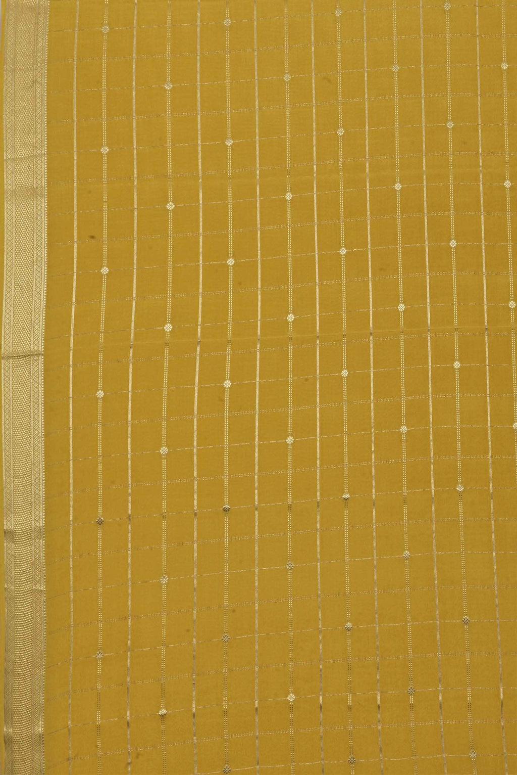 Yellow Mysore Crepe Saree