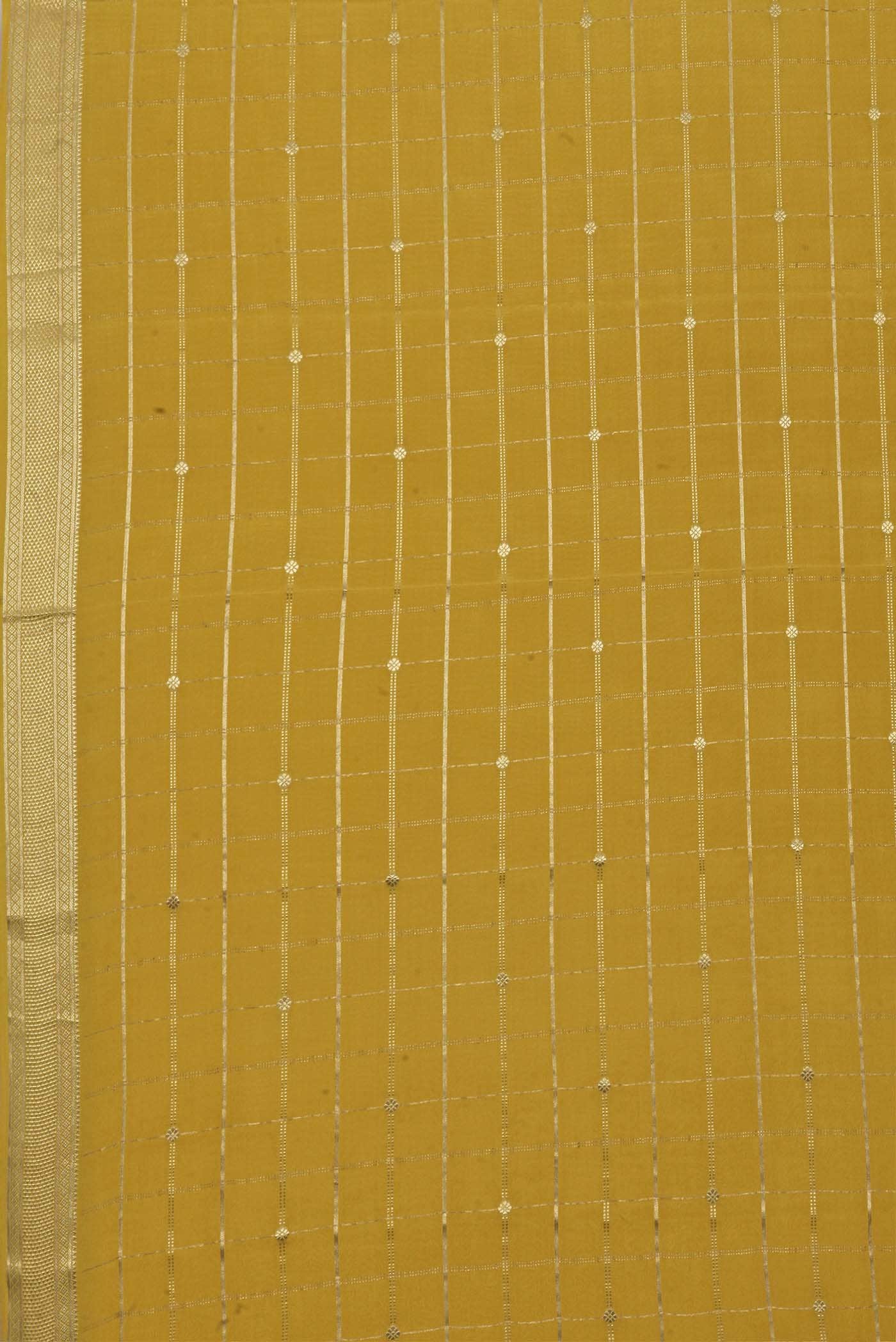 Yellow Mysore Crepe Saree