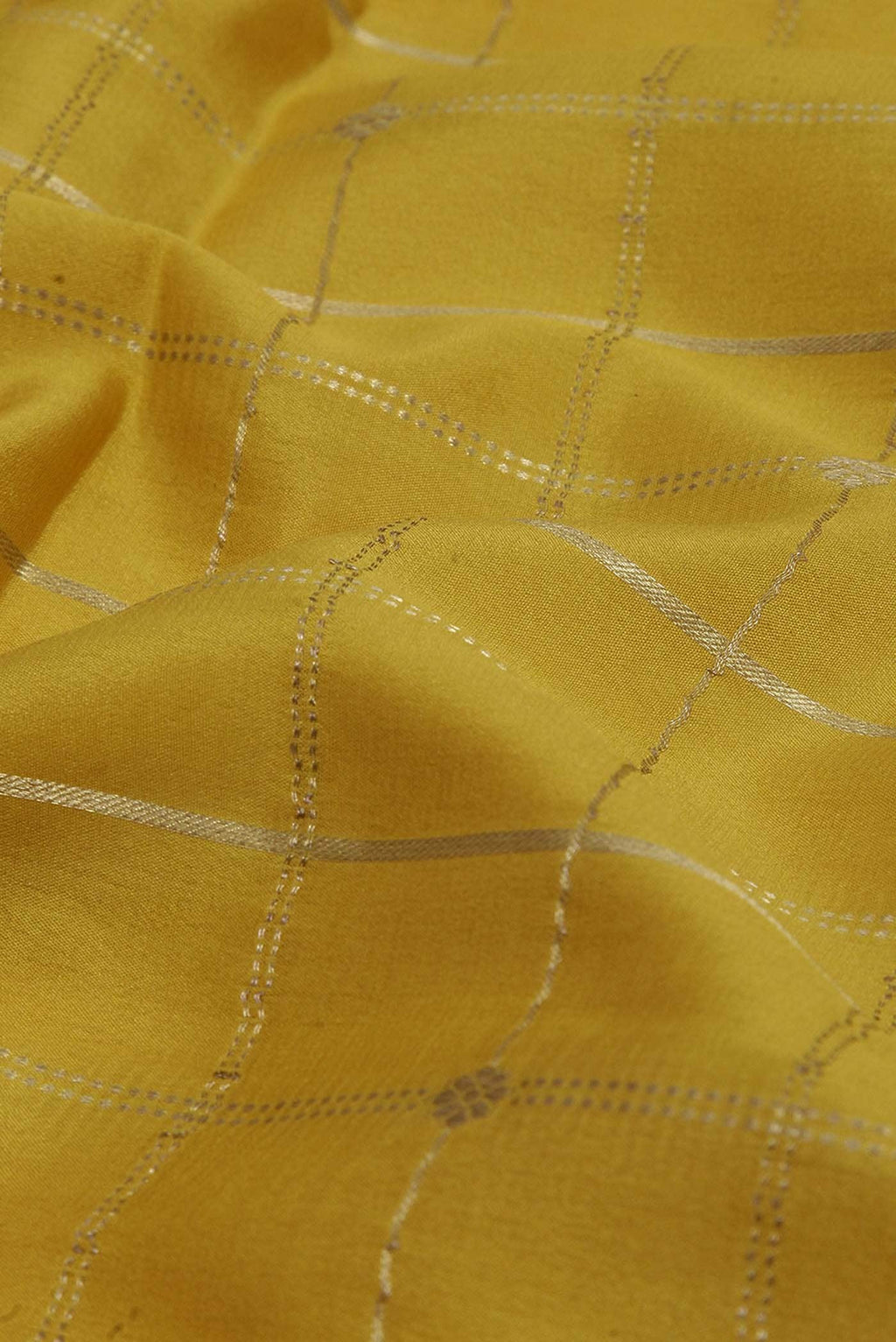 Yellow Mysore Crepe Saree